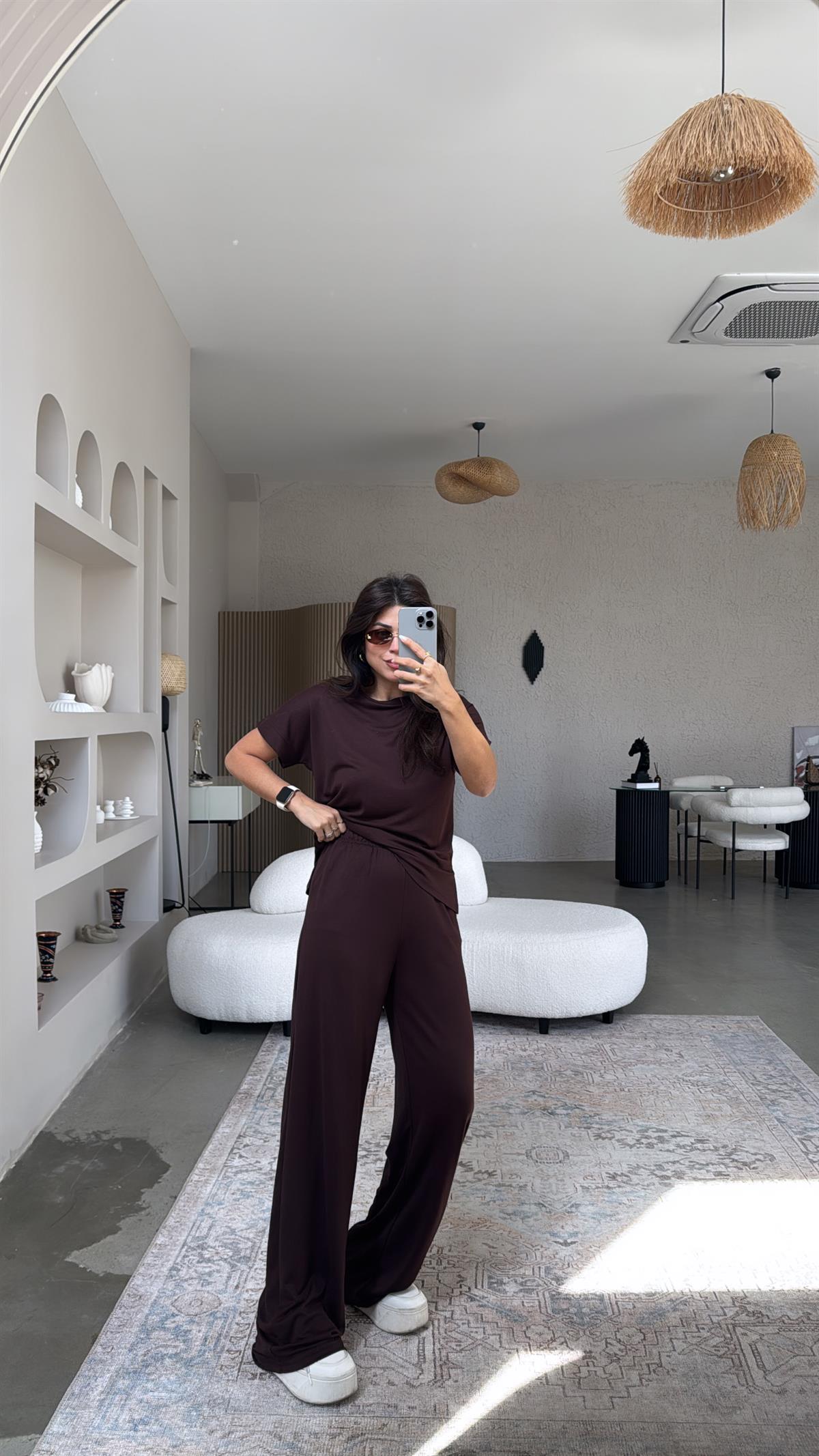 Kahverengi Pike Modal Tensel Takım