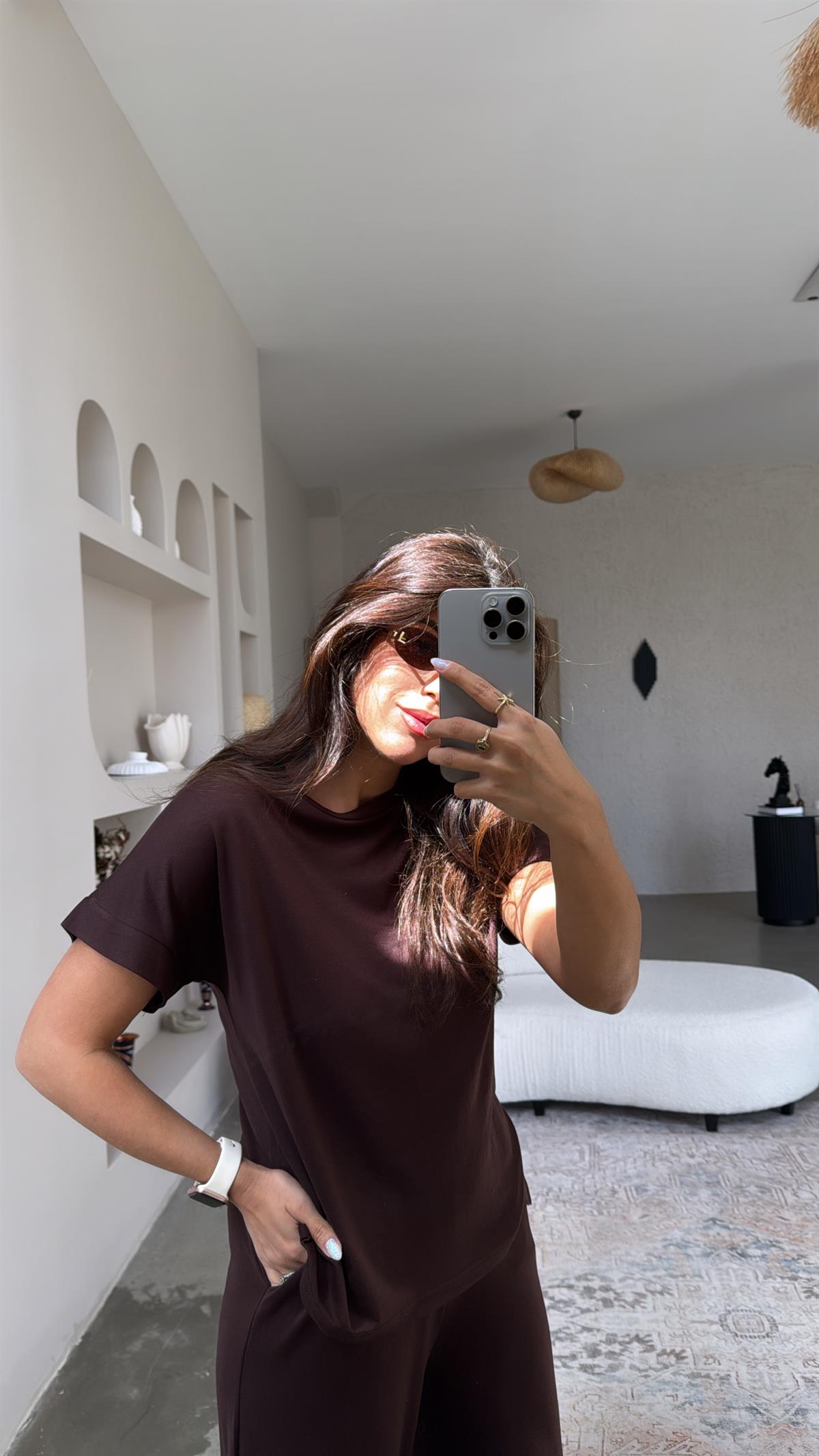 Kahverengi Pike Modal Tensel Takım