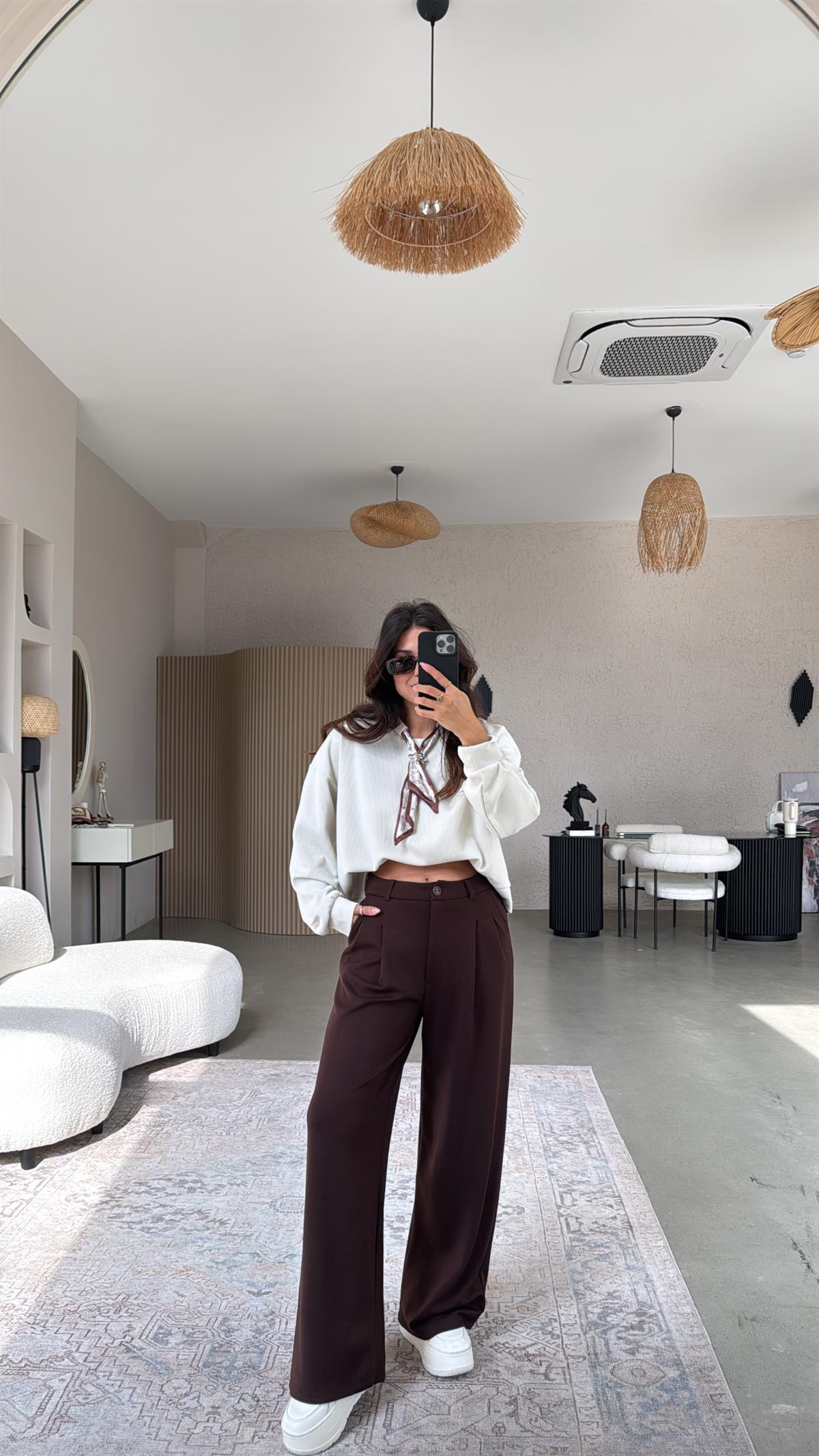 Kahverengi Relax Pantolon