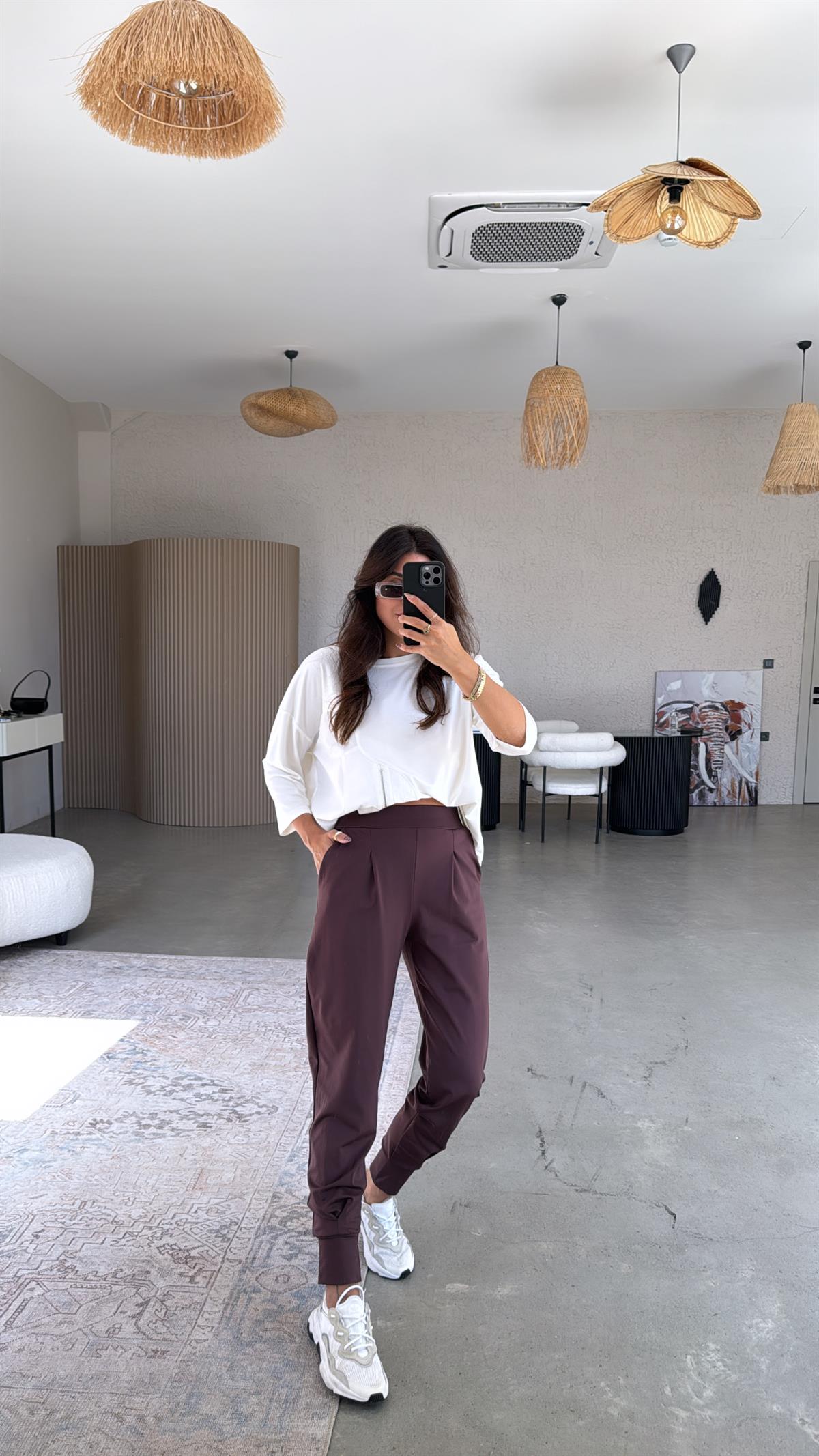 Kahverengi Scuba Rahat Pantolon