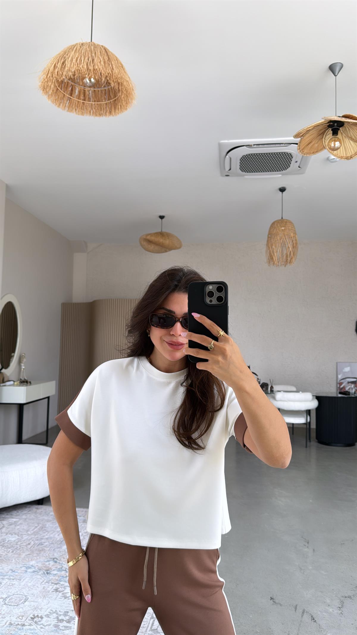 Kahverengi Şeritli Modal Takım