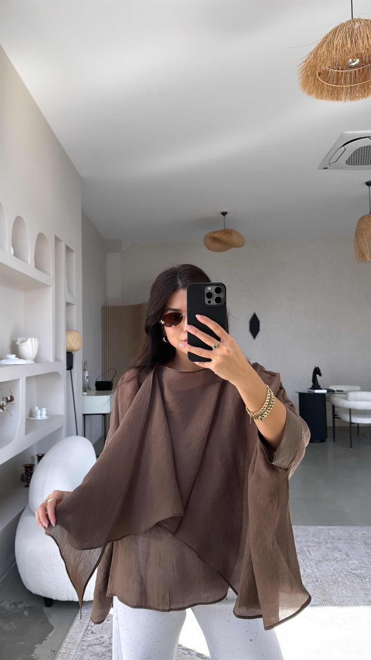 Kahverengi Transparan Pelerin