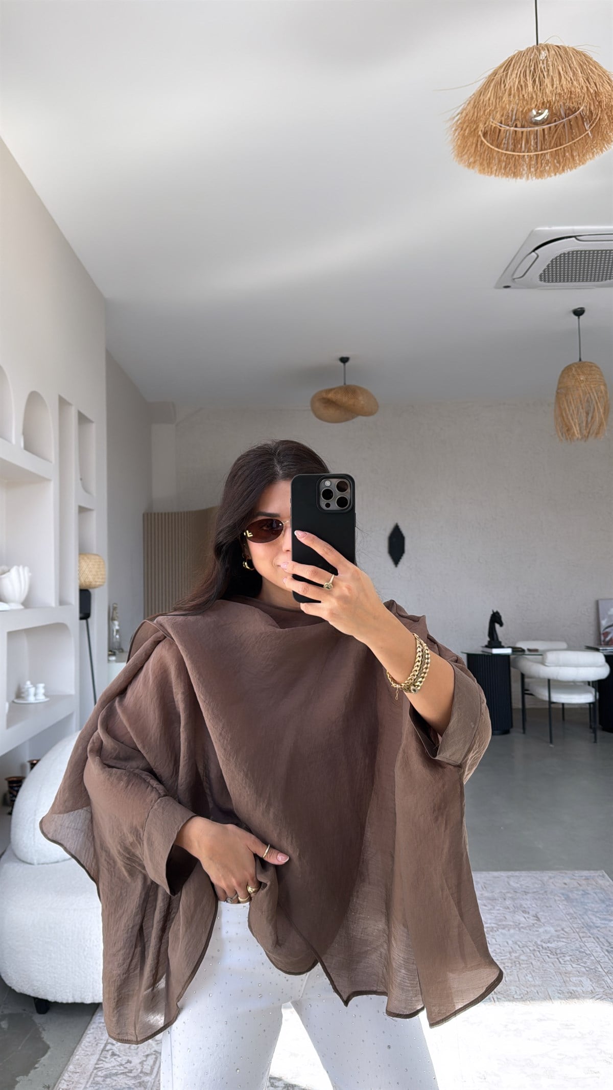 Kahverengi Transparan Pelerin