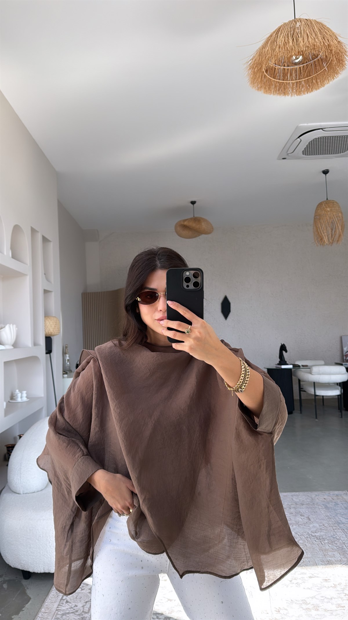 Kahverengi Transparan Pelerin