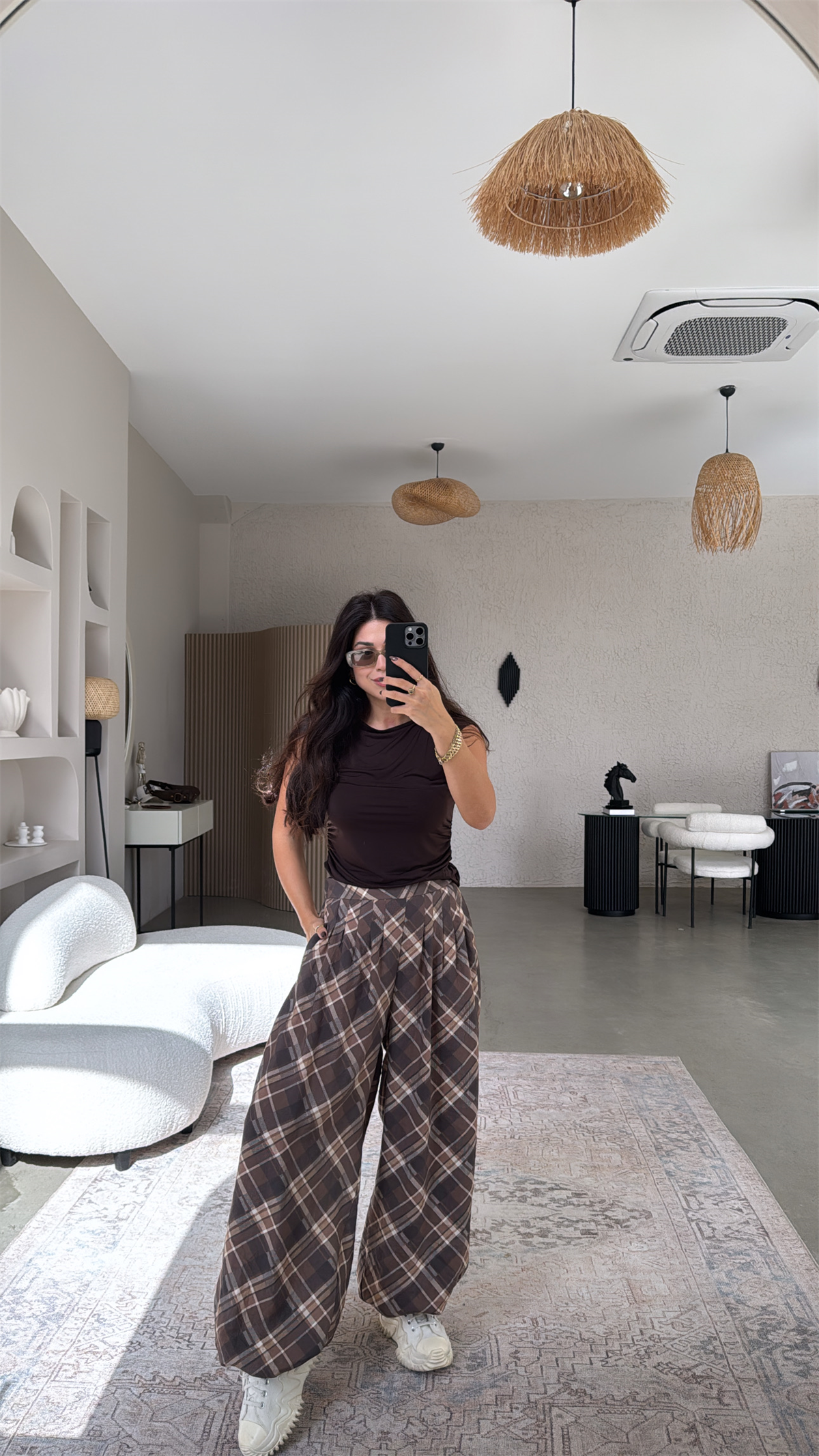 Kahverengi Vanilya Tensel Bb Şalvar Pantolon