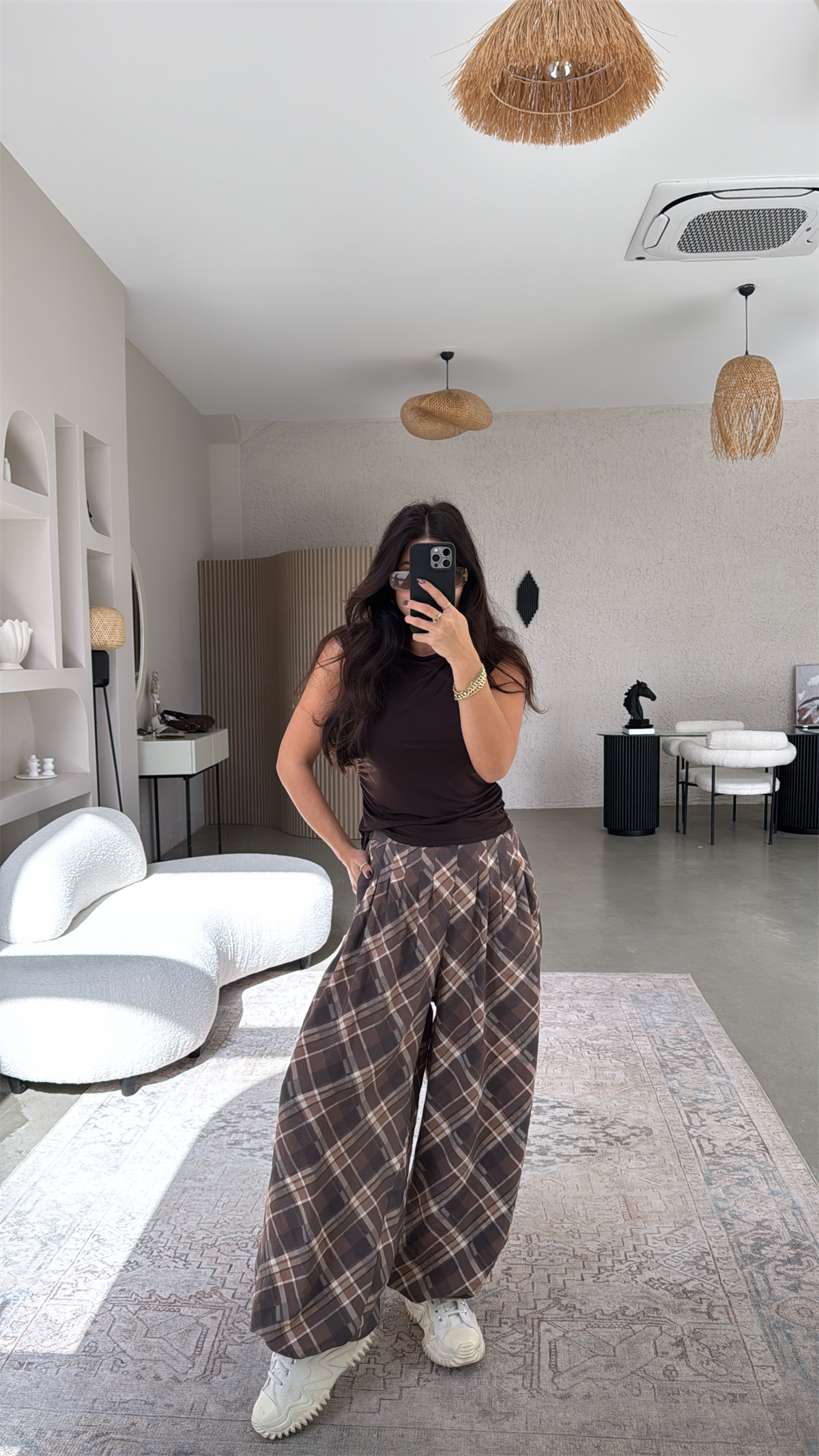 Kahverengi Vanilya Tensel Bb Şalvar Pantolon