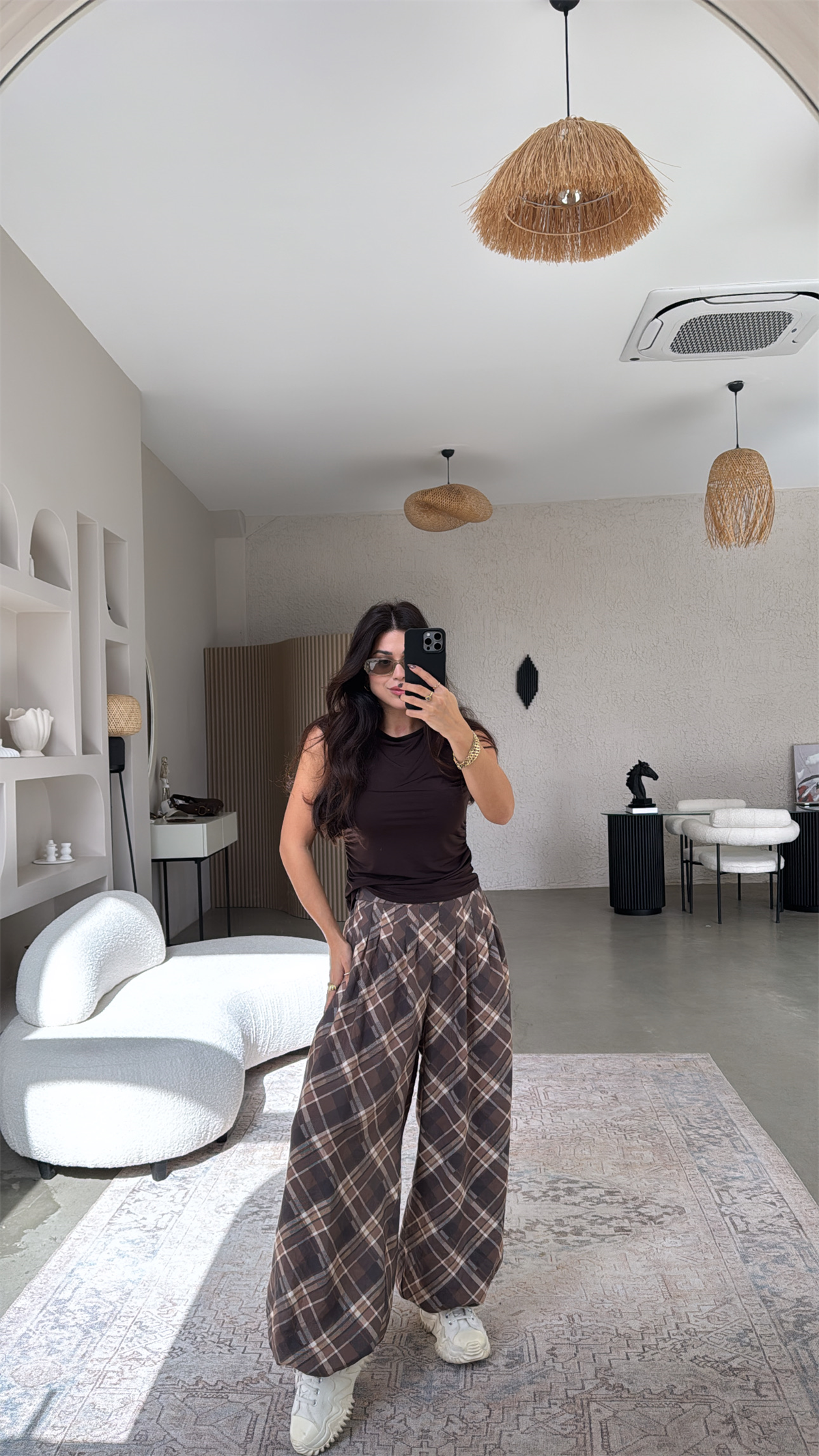 Kahverengi Vanilya Tensel Bb Şalvar Pantolon