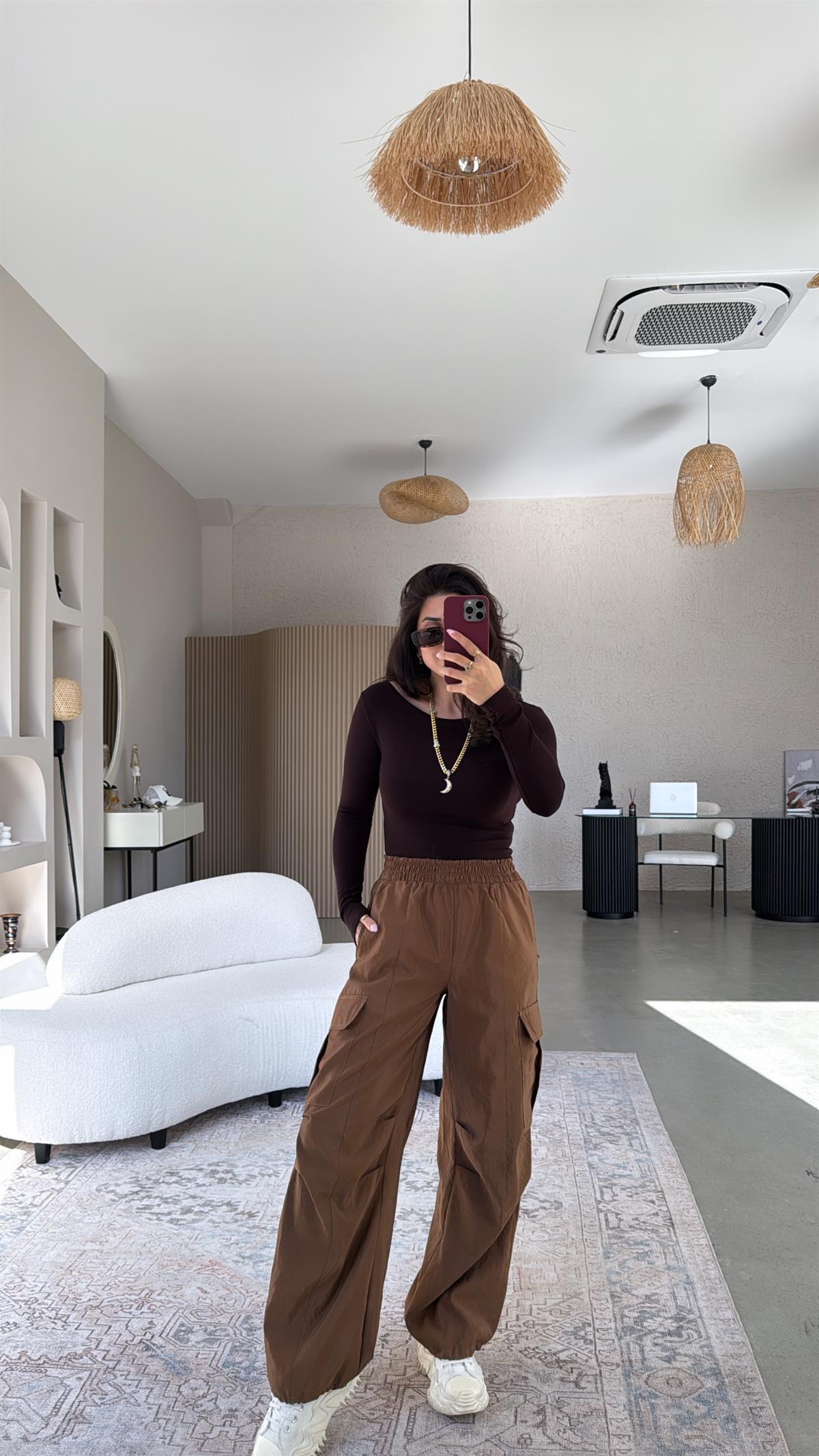 Kahverengi ZR Paraşüt Pantolon