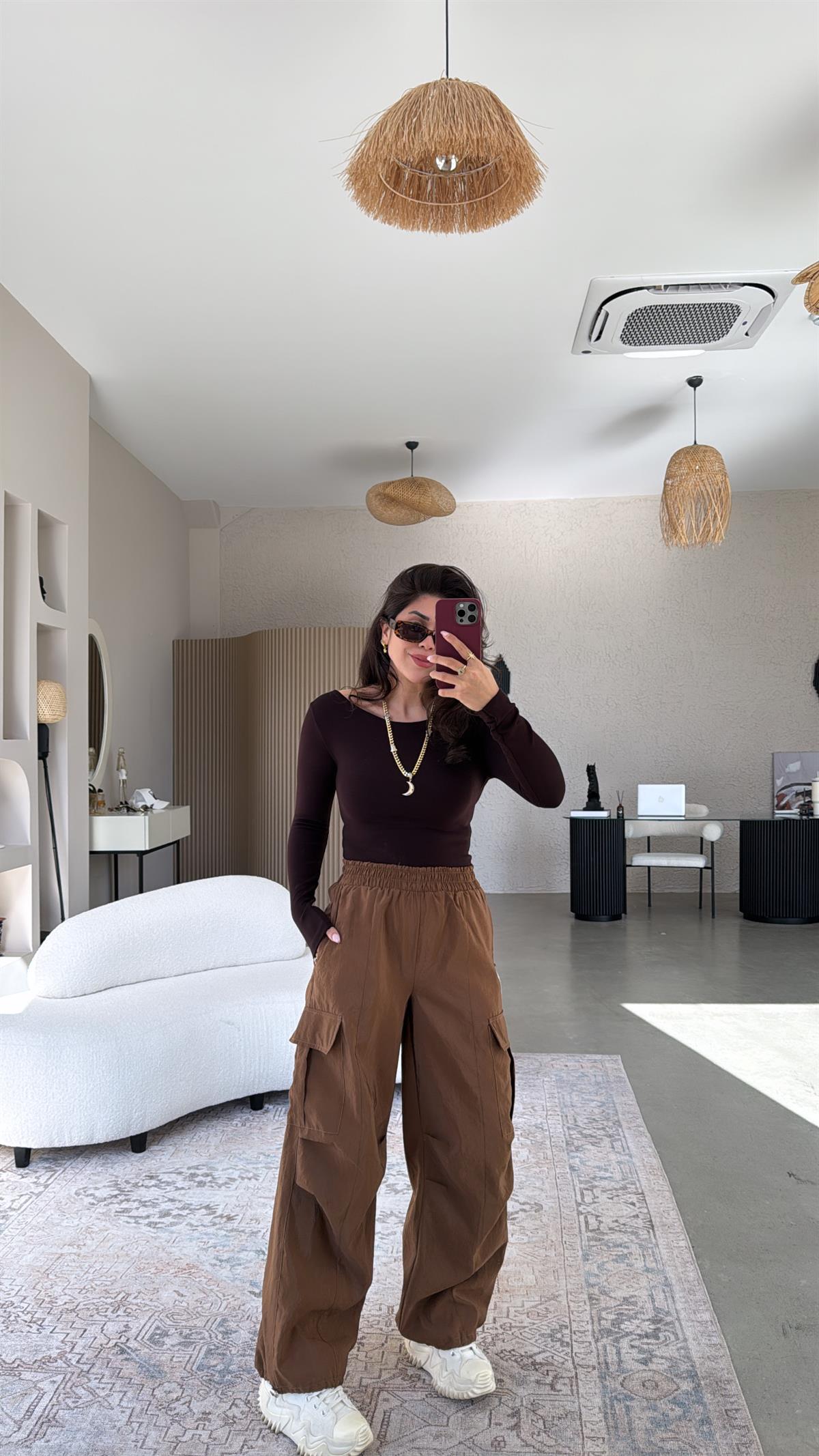 Kahverengi ZR Paraşüt Pantolon