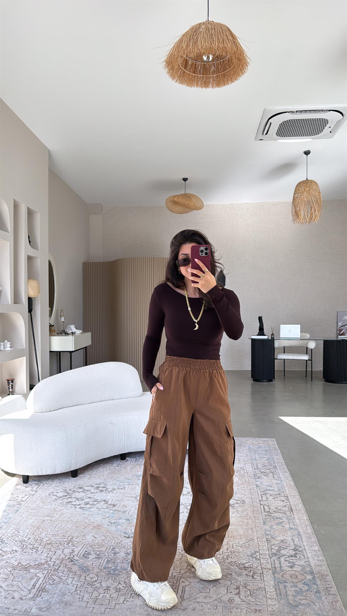 Kahverengi ZR Paraşüt Pantolon