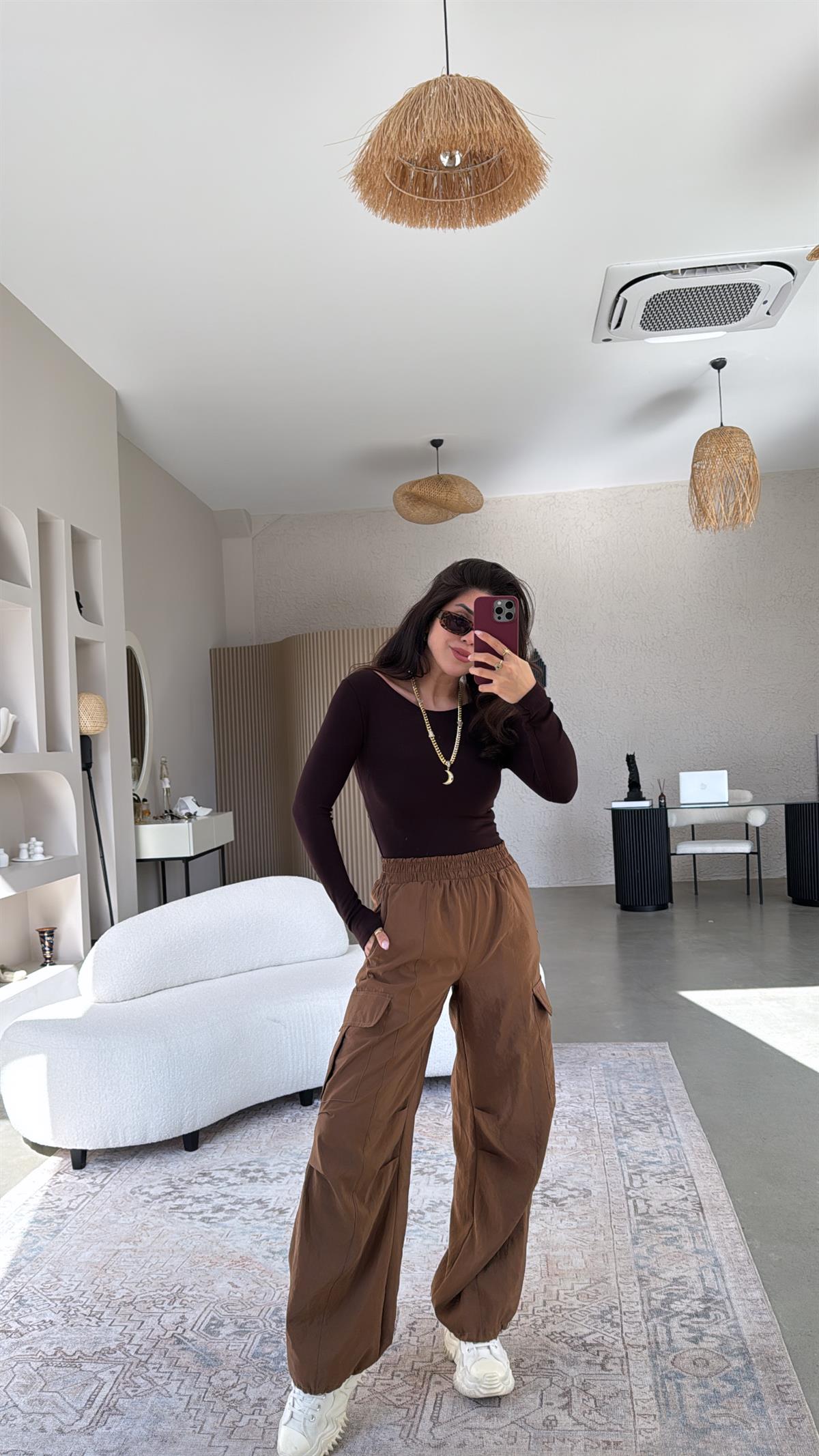 Kahverengi ZR Paraşüt Pantolon