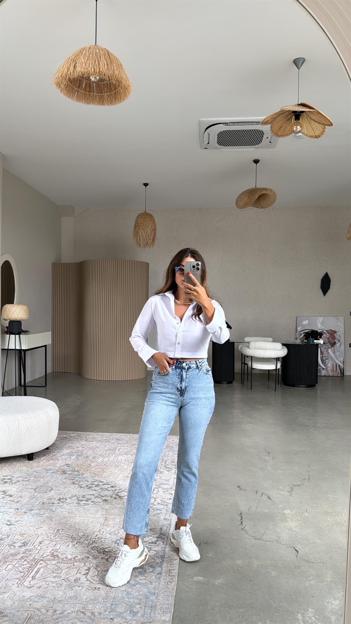 Kar Yıkama Boyfit Paça Kesik ZR Jean