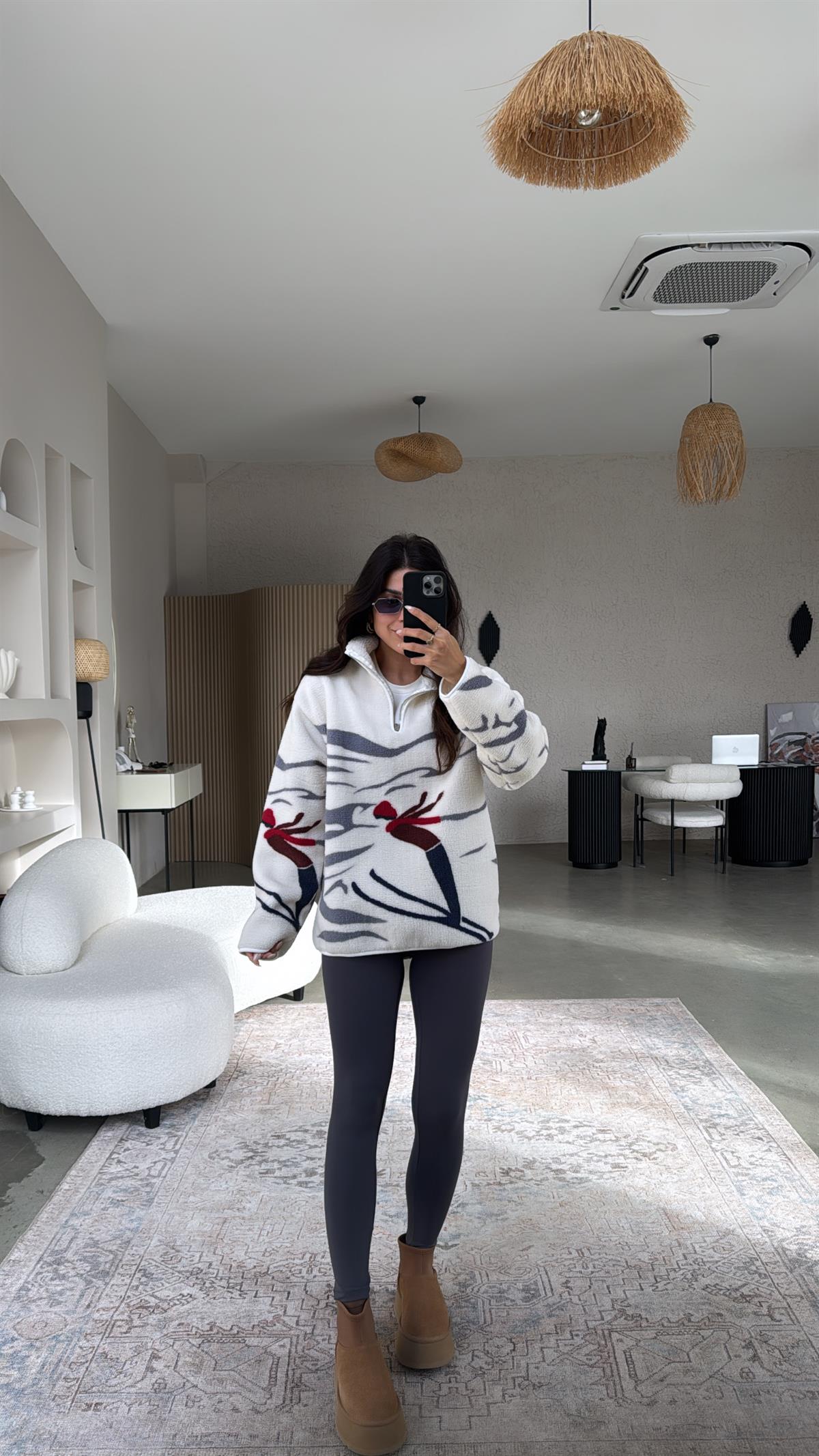 Kayak Desenli Oys Model Polar Sweatshirt