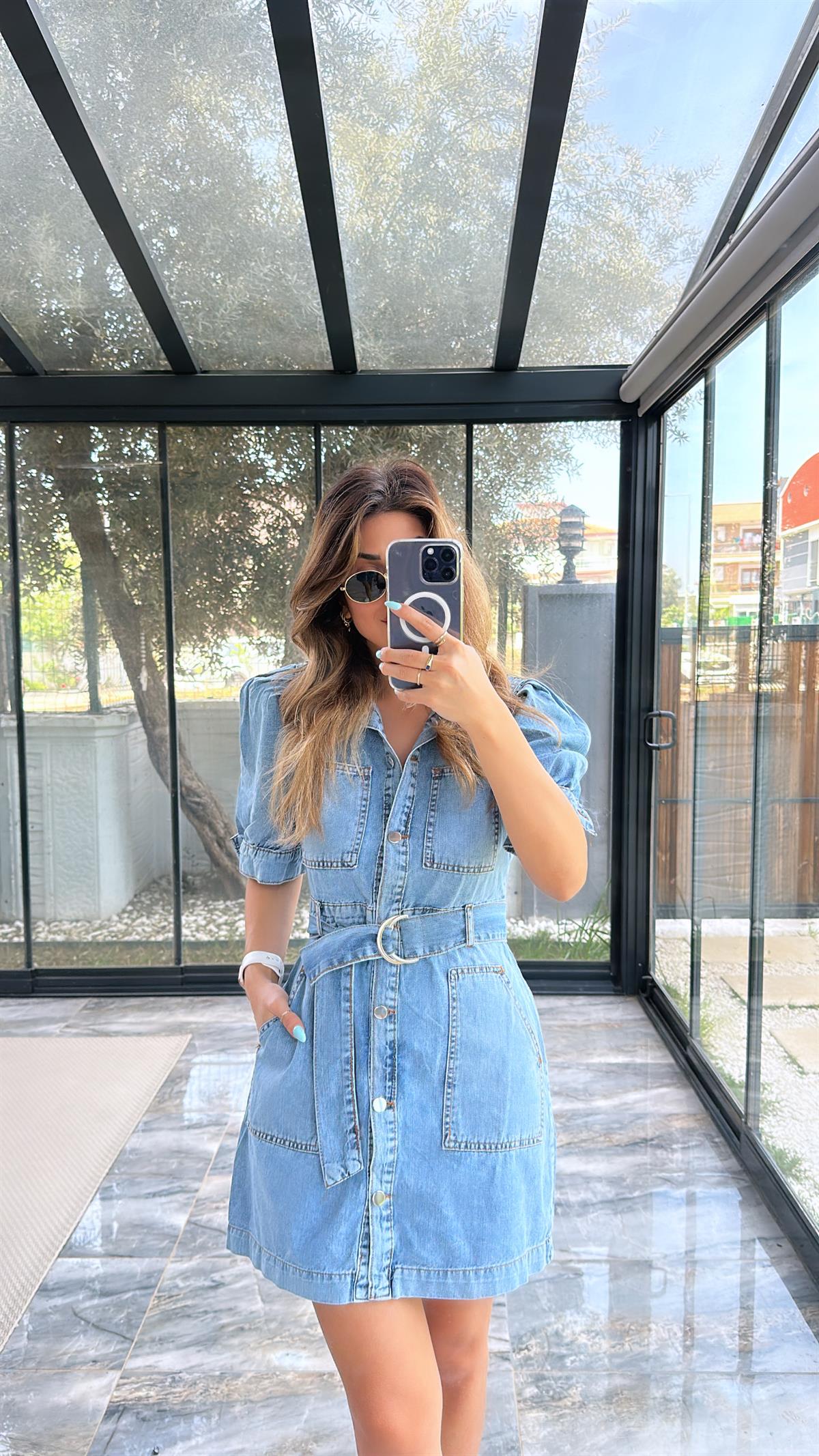 Kemerli Jean Elbise
