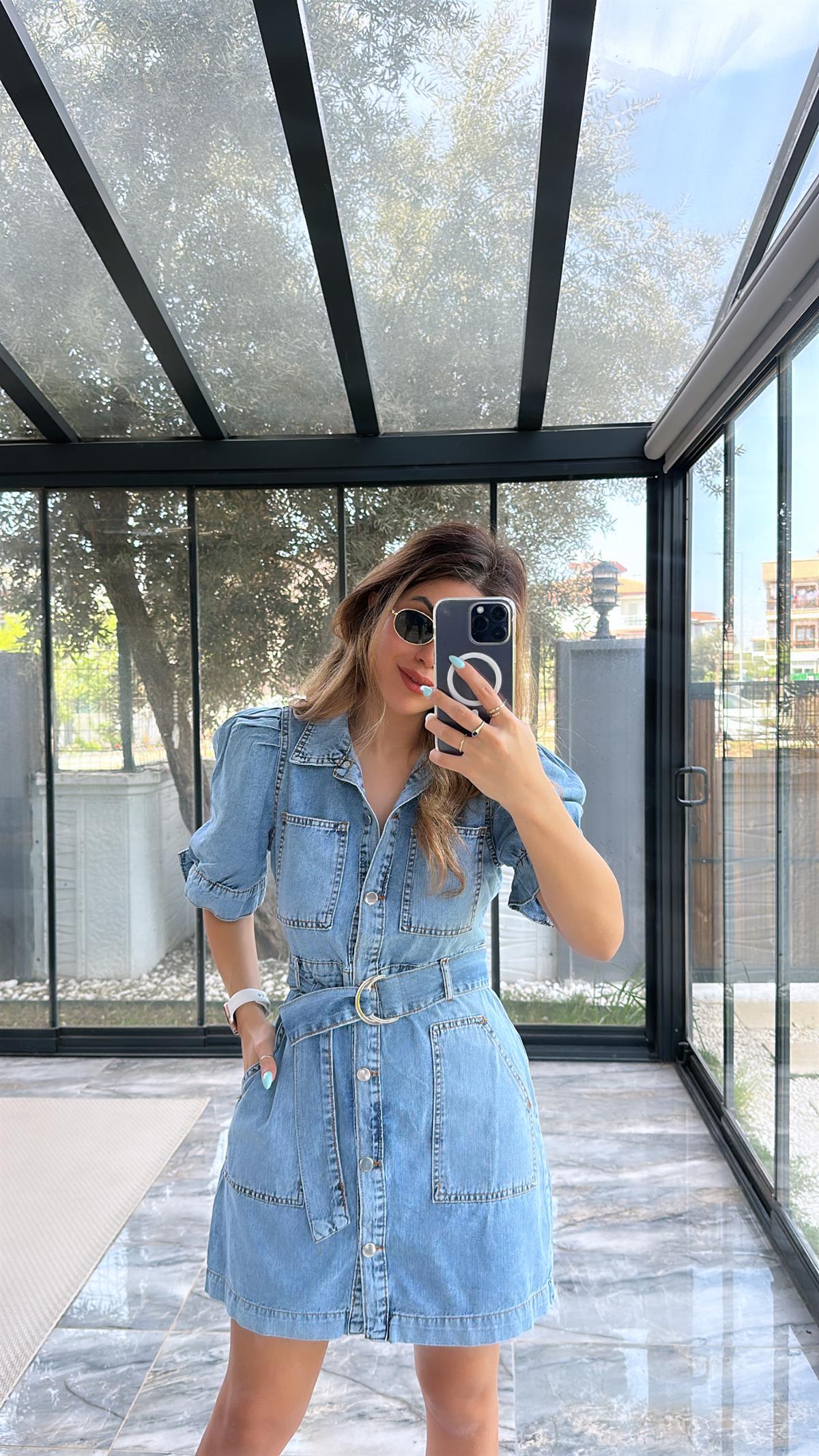 Kemerli Jean Elbise
