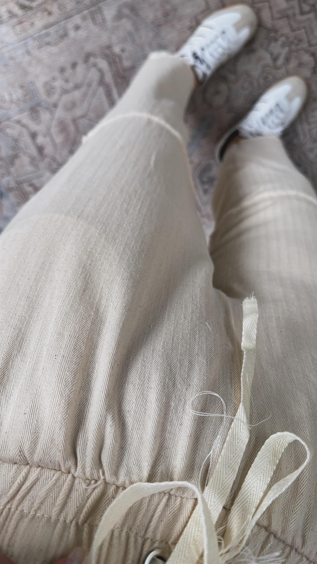 Keten Dikiş Detaylı Pantolon