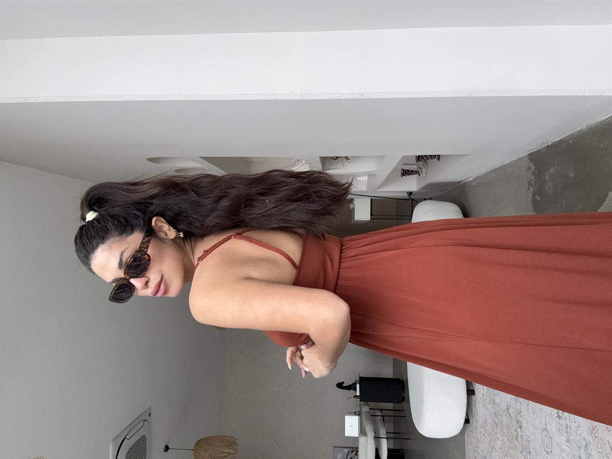 Kiremit Sırtı Çapraz Askılı Buzzy Tulum