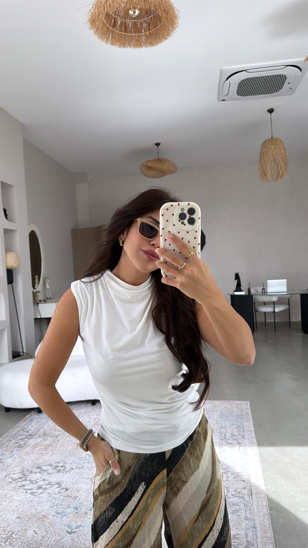 Kırık Beyaz Degaje Bluz