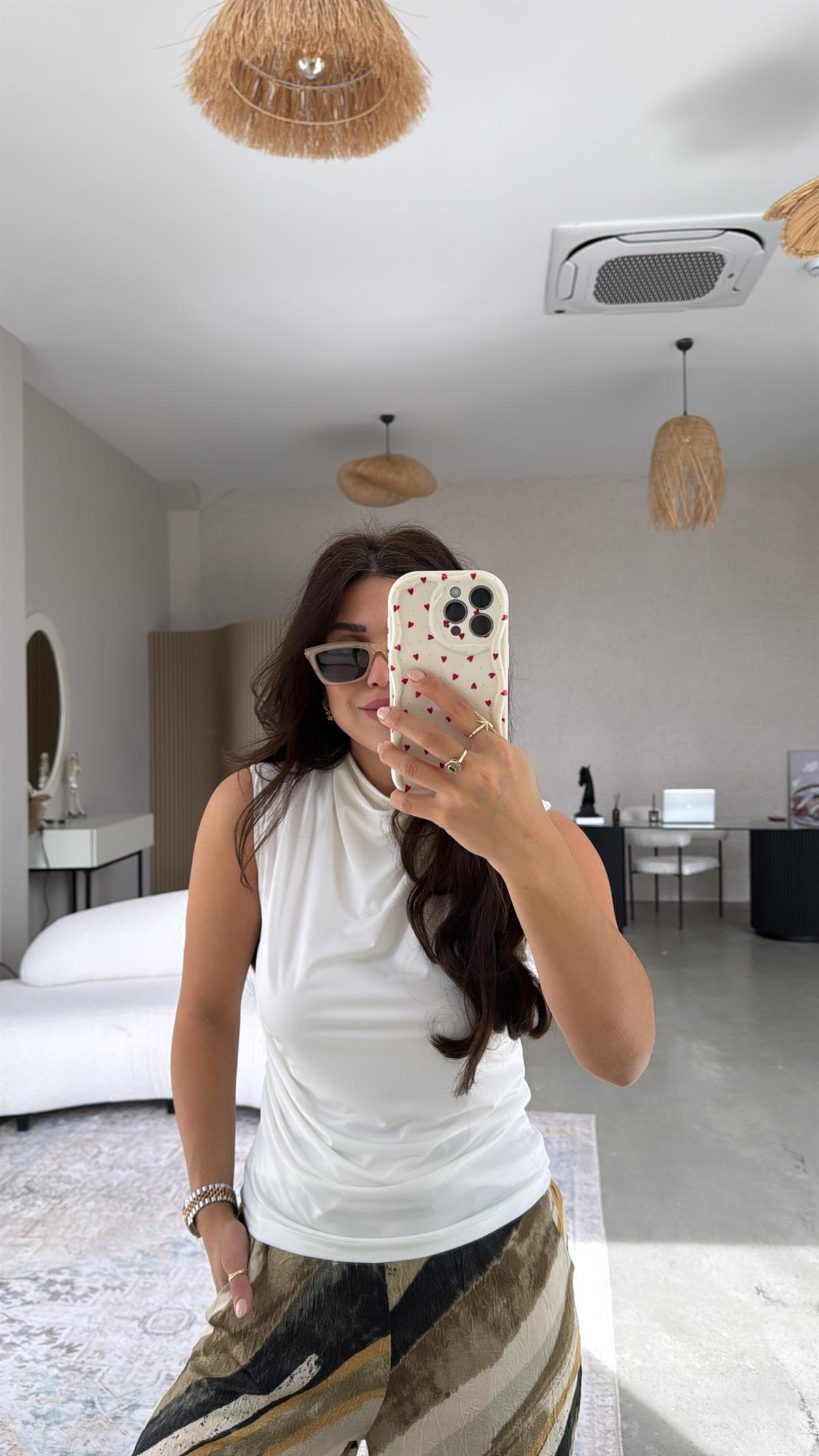 Kırık Beyaz Degaje Bluz