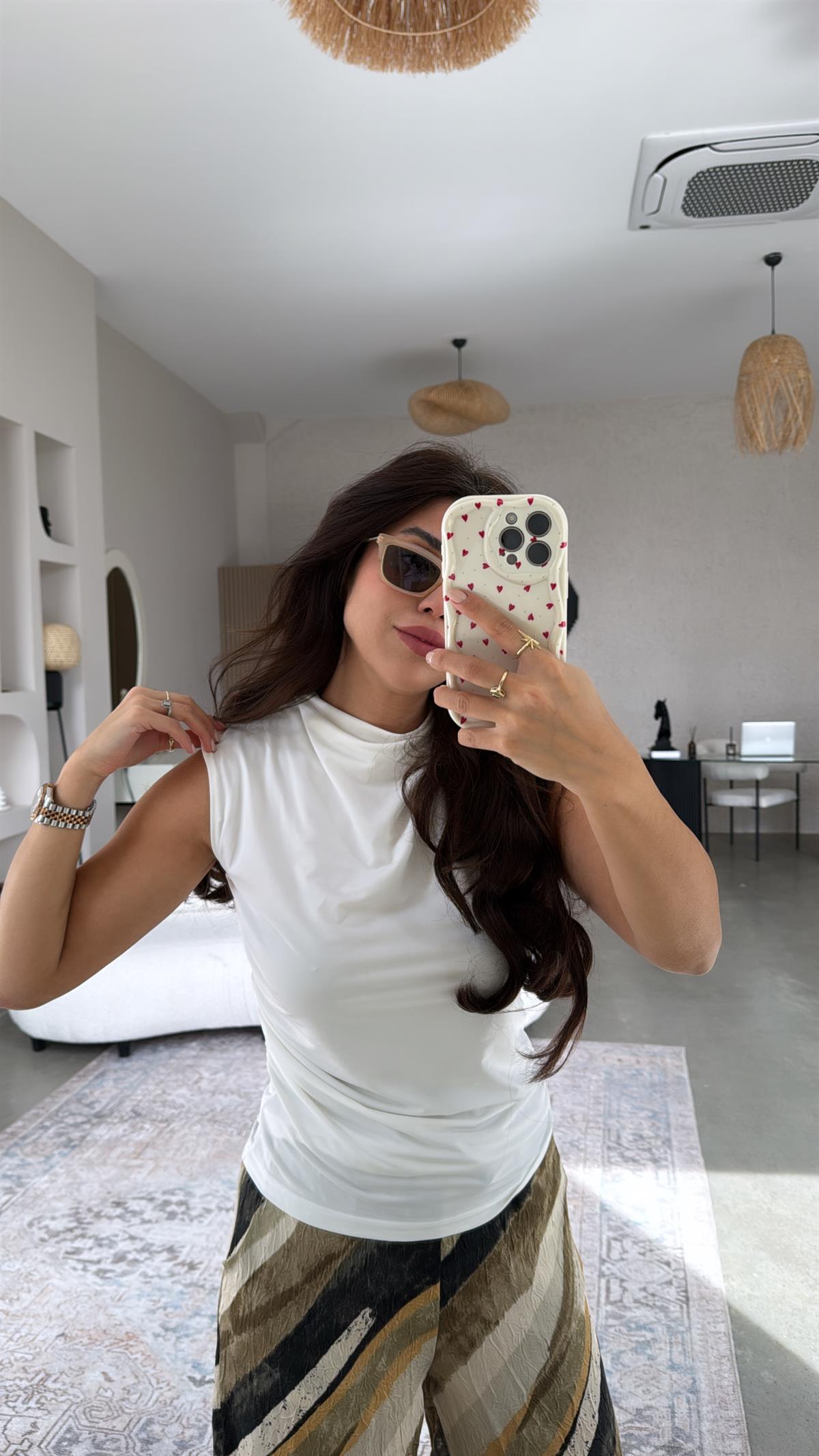 Kırık Beyaz Degaje Bluz