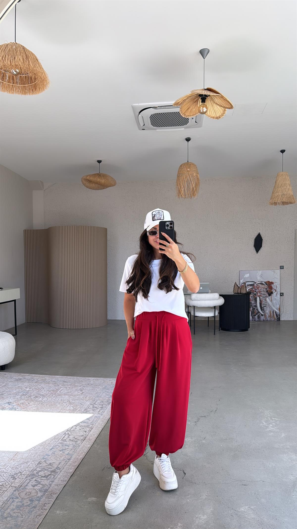 Kırmızı Buzzy Şalvar