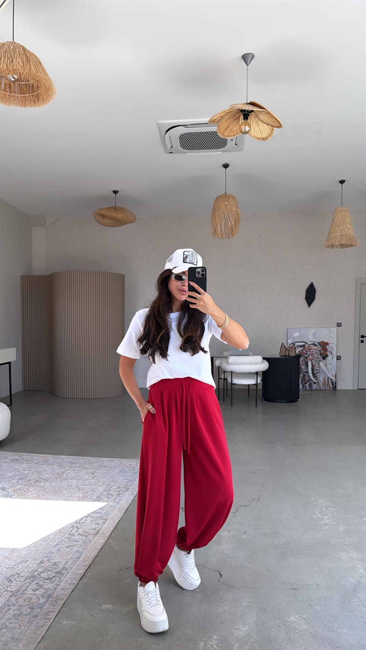 Kırmızı Buzzy Şalvar