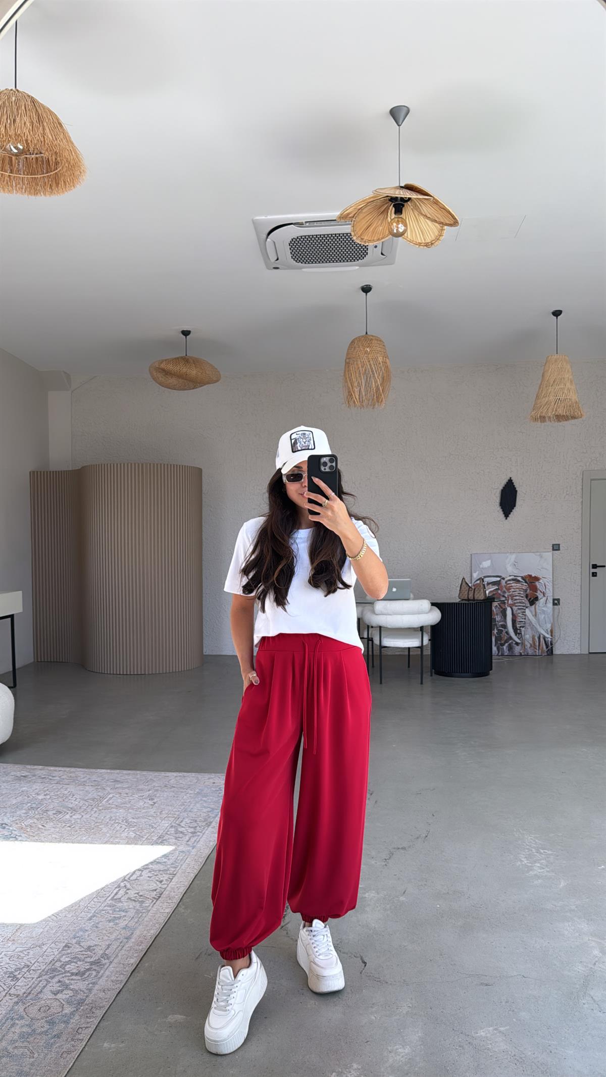 Kırmızı Buzzy Şalvar