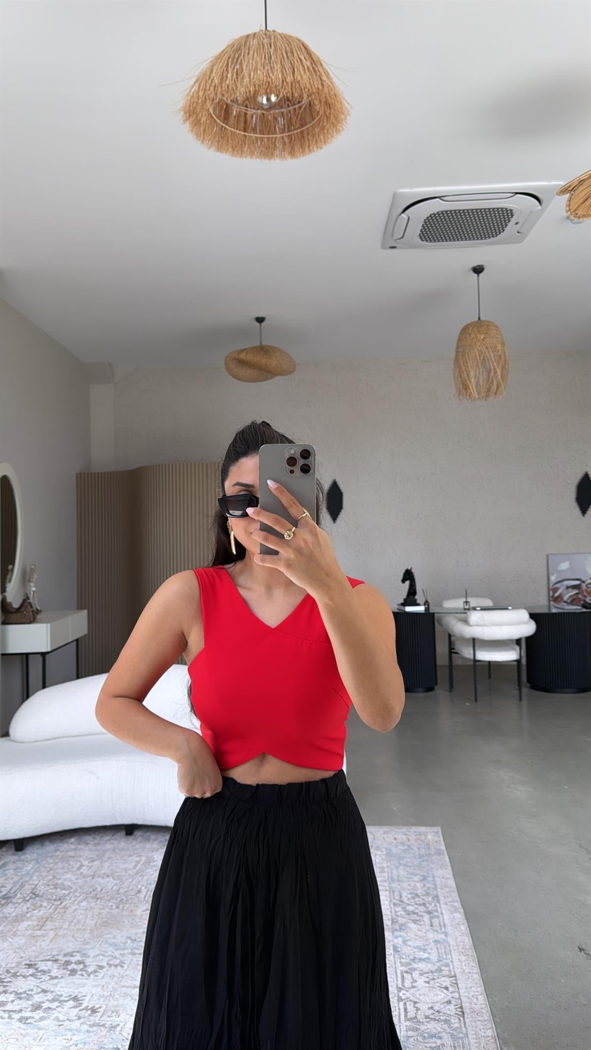 Kırmızı Çapraz Askı Büstiyer