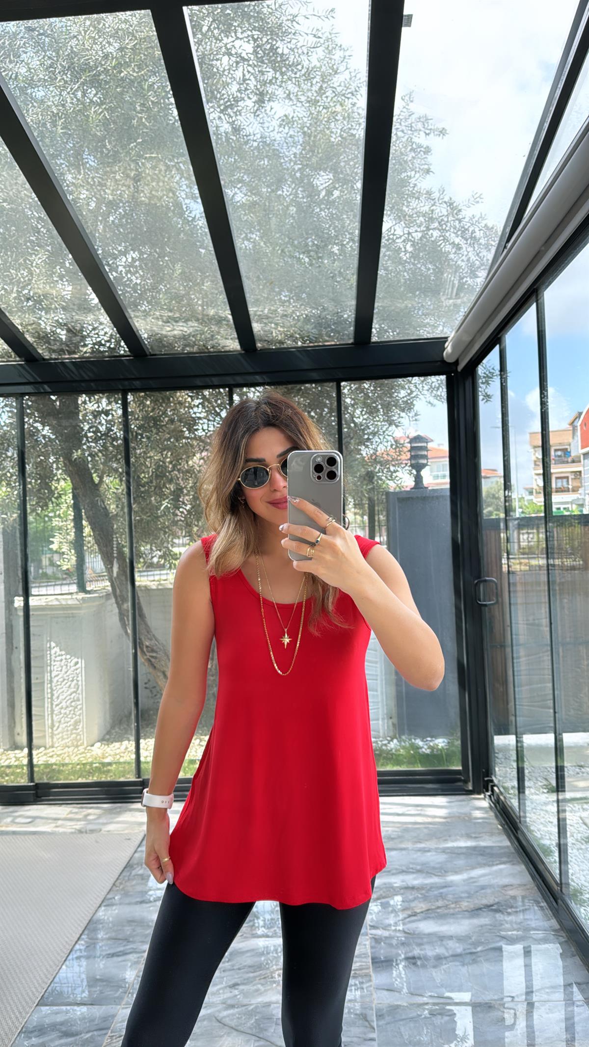 Kırmızı Kalın Askı Salaş Atlet