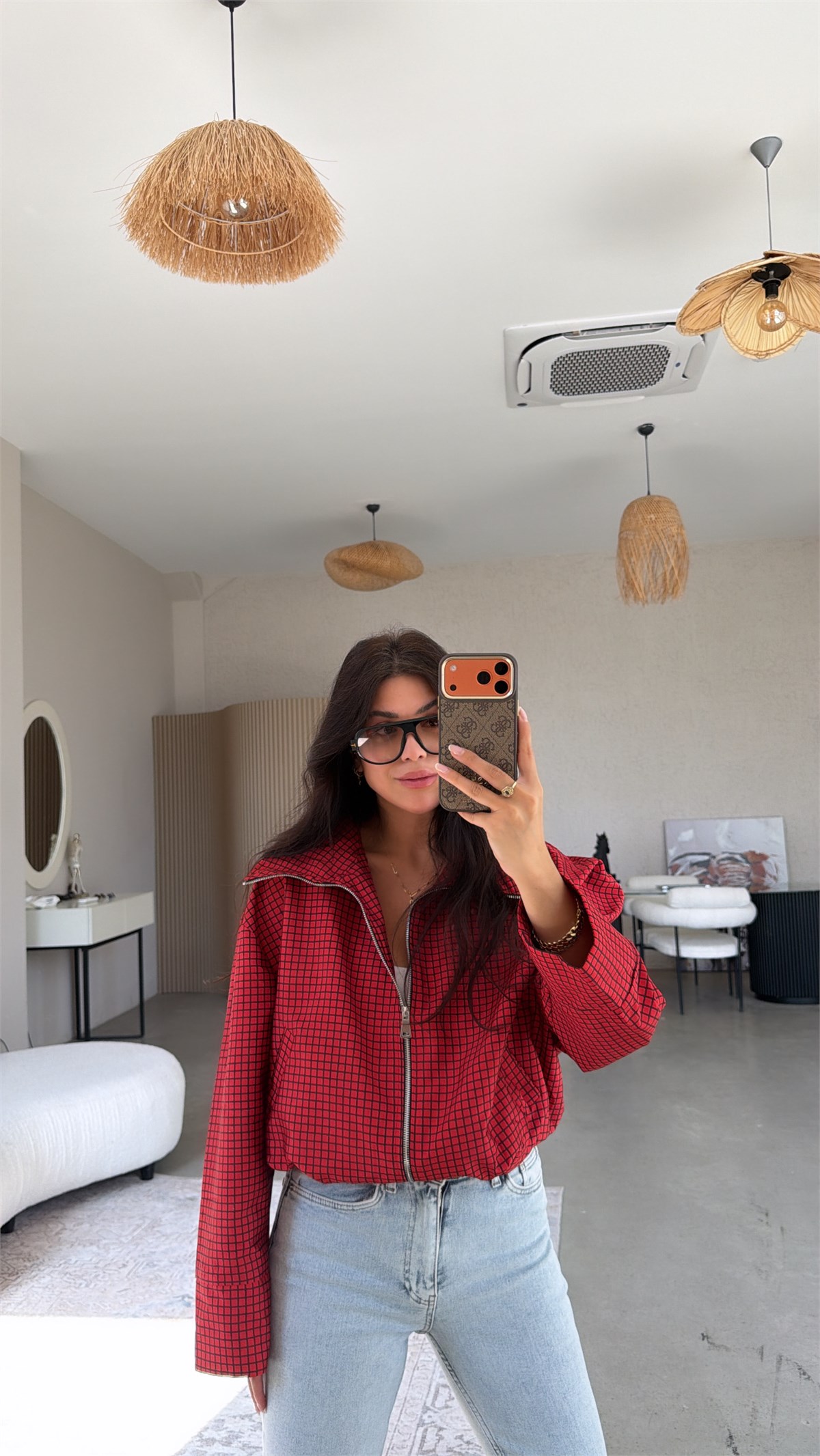Kırmızı Kareli ZR Model Ceket