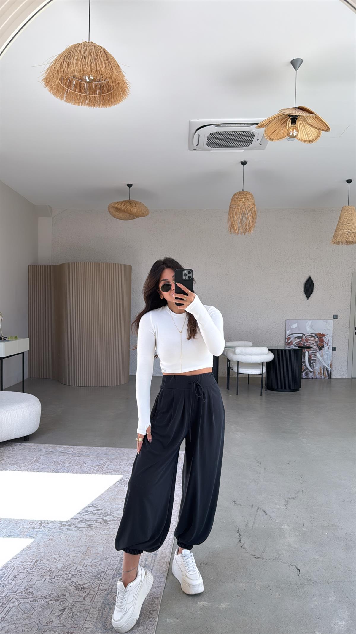 Koyu Antrasit Premium Modal Şalvar