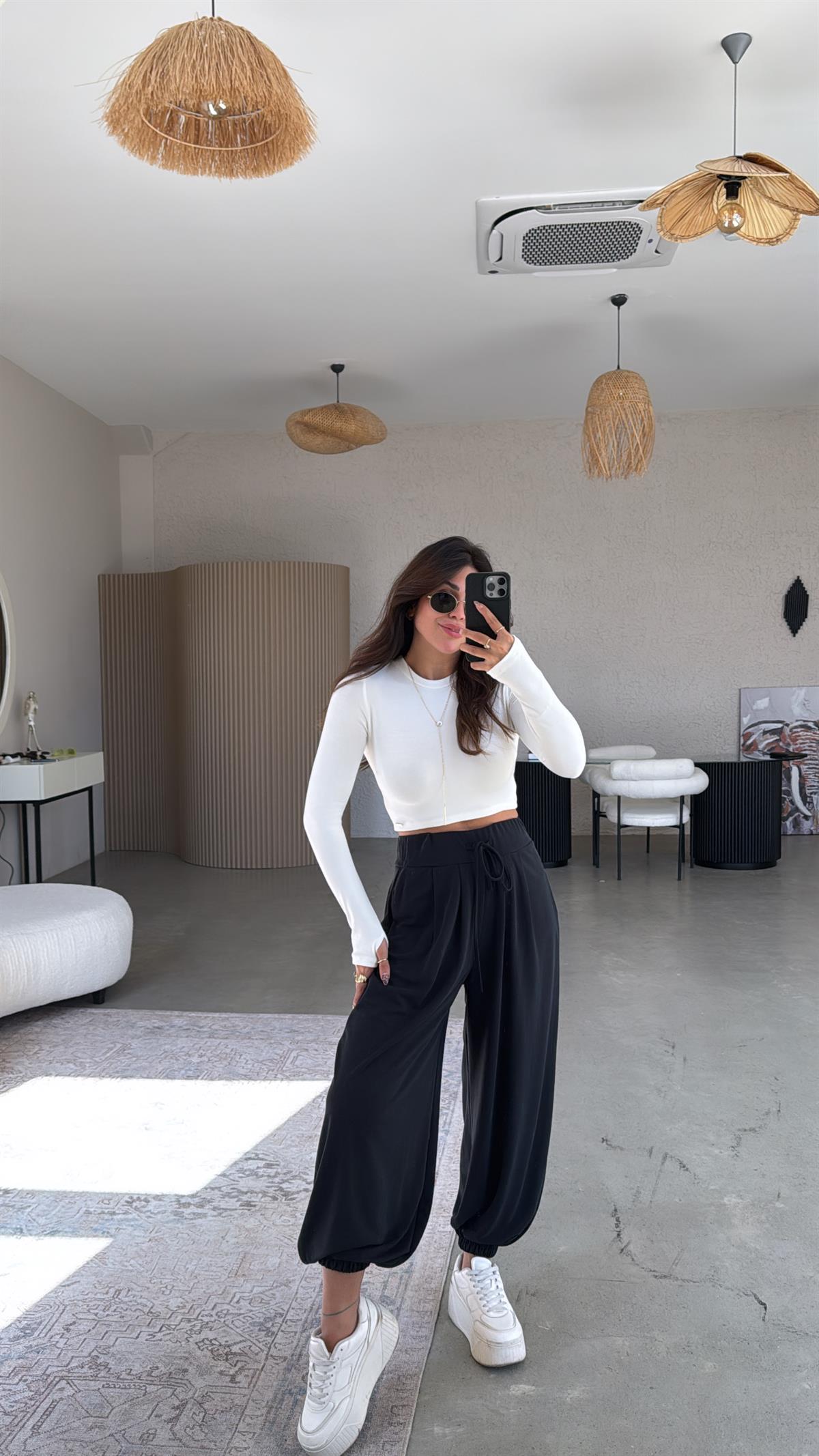 Koyu Antrasit Premium Modal Şalvar