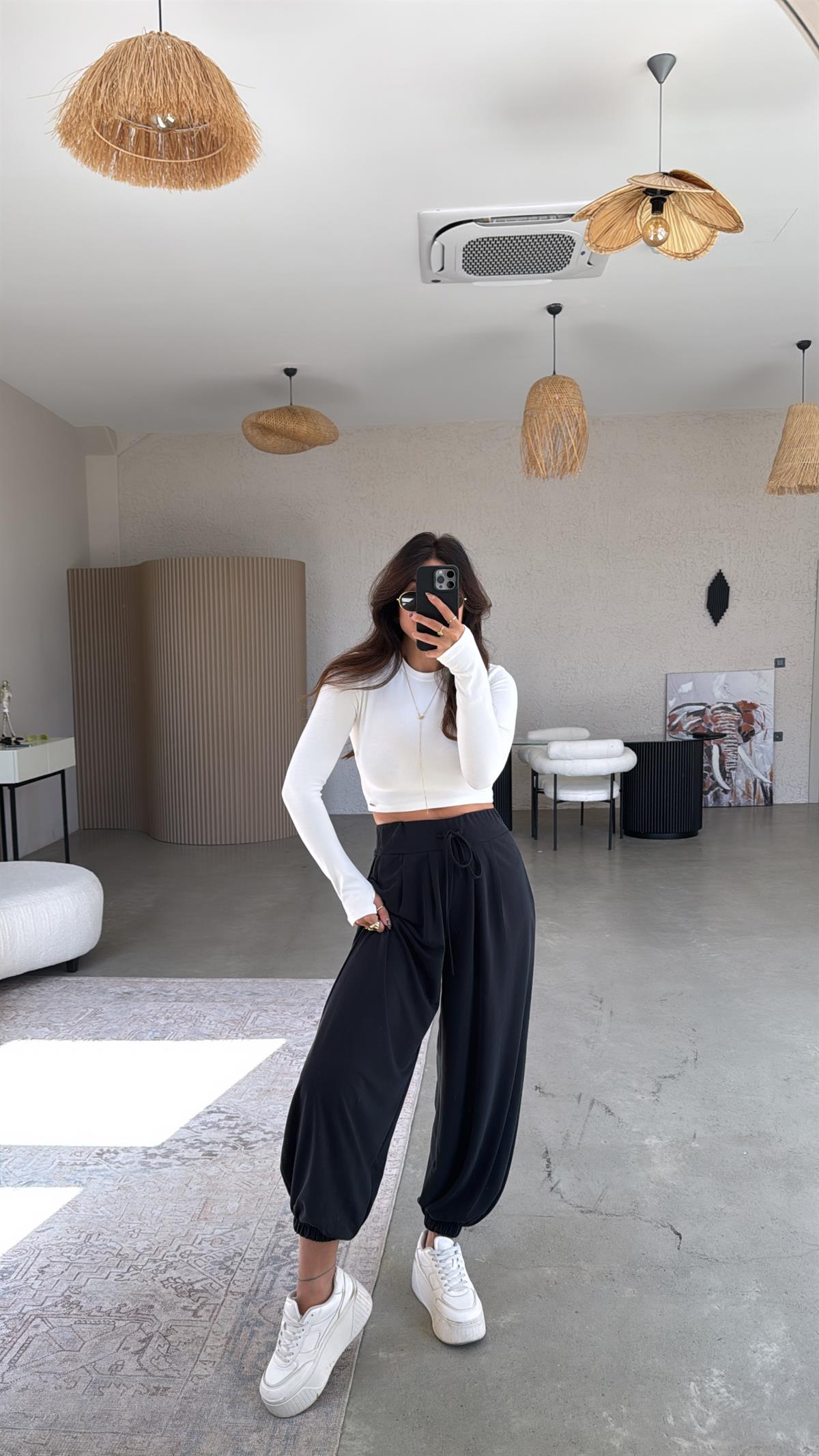 Koyu Antrasit Premium Modal Şalvar