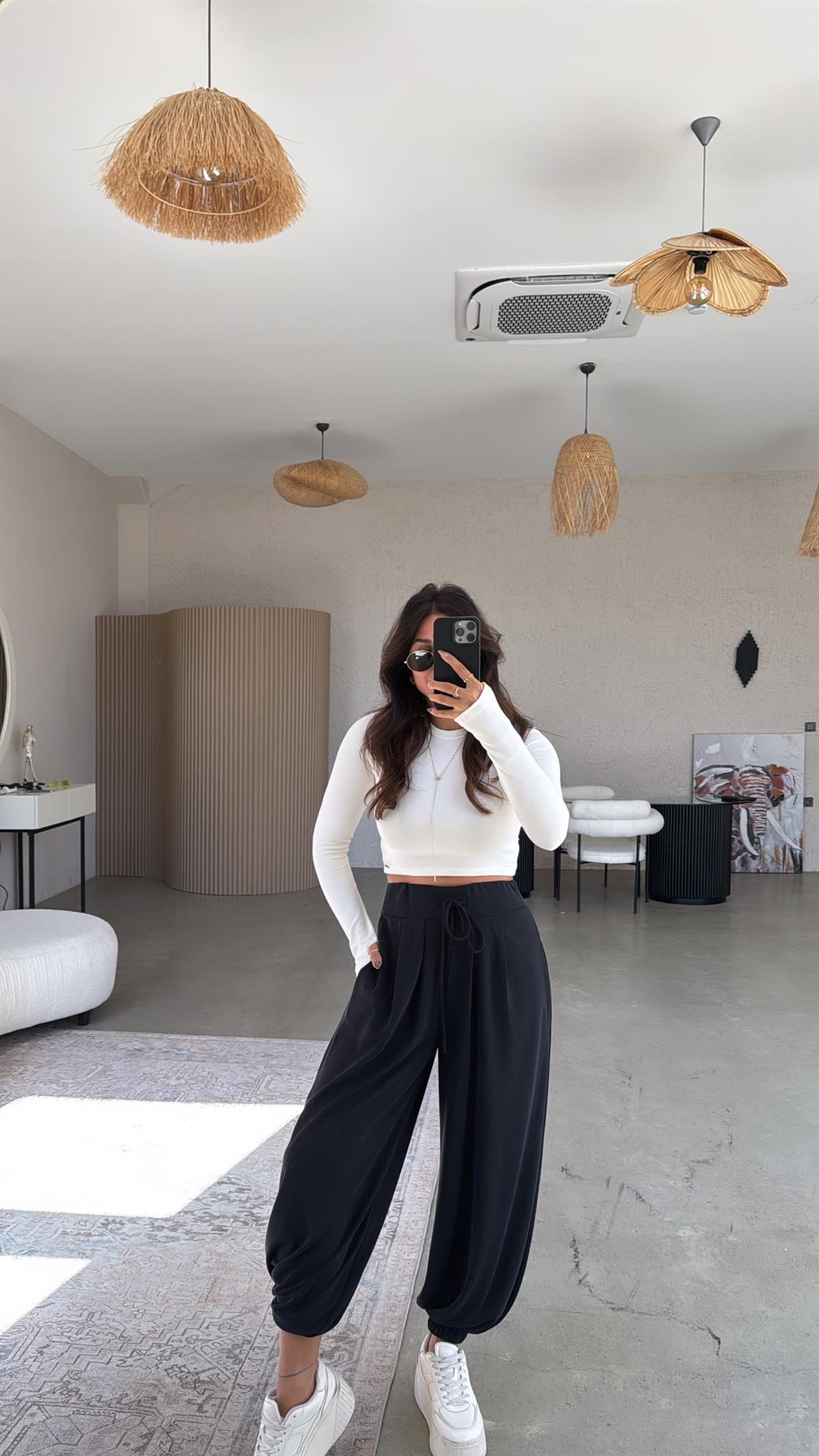 Koyu Antrasit Premium Modal Şalvar