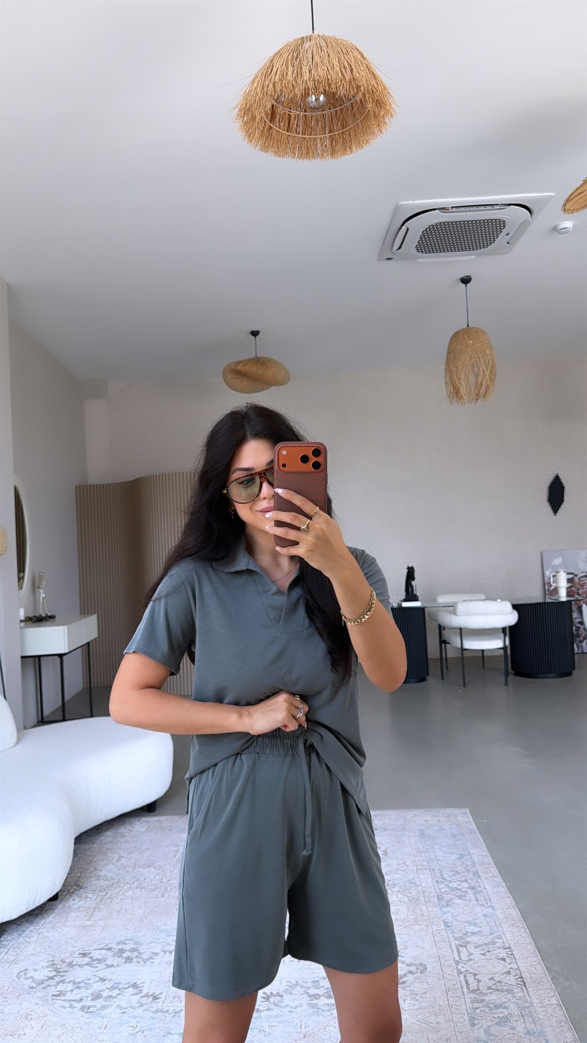 Koyu Haki Oys Şort Tshirt Takım