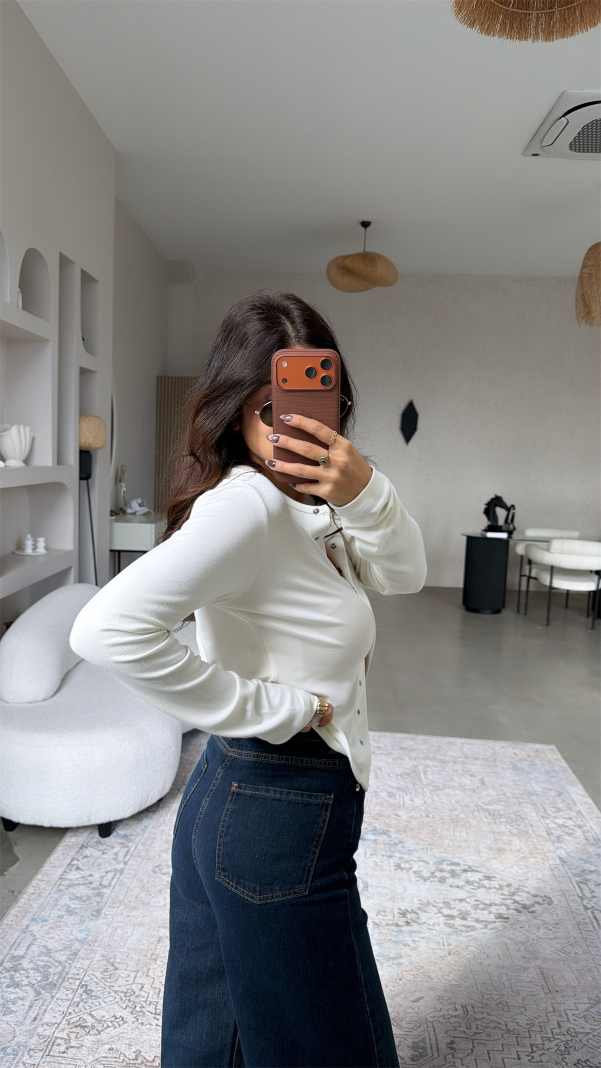 Koyu Renk Bol Paça ZR Orjinal Jean