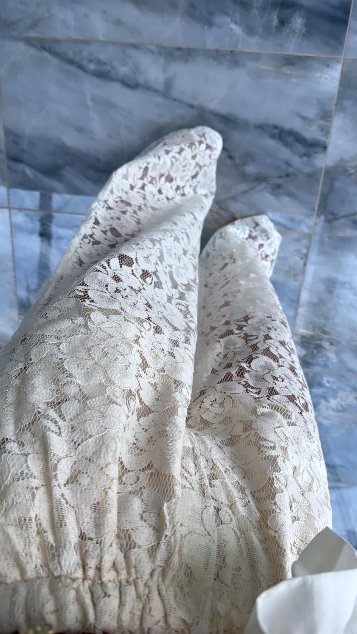 Krem Dantel Pantolon