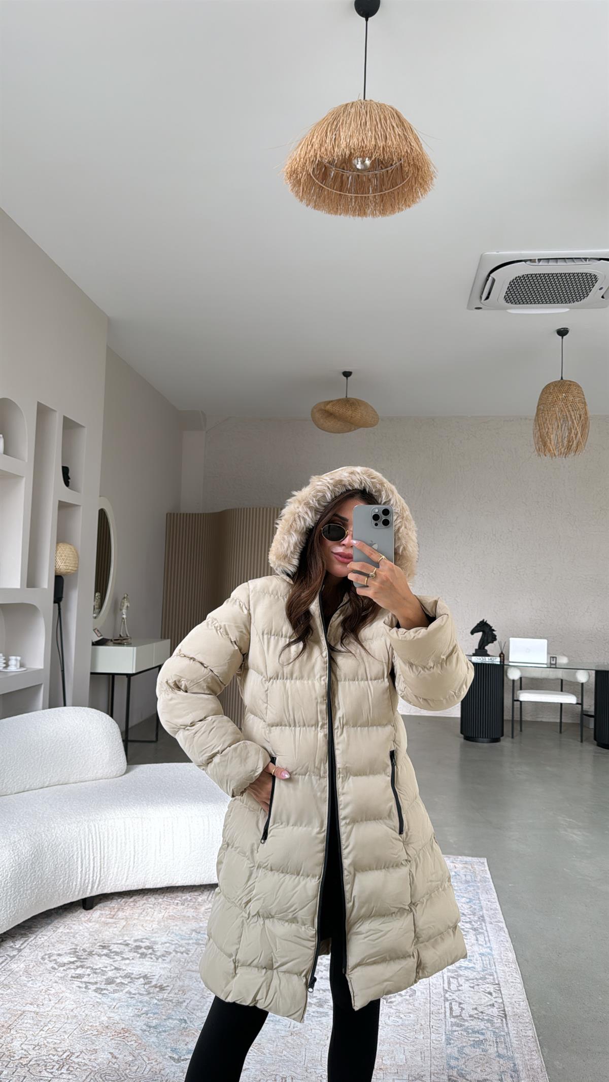 Krem Şişme Mont