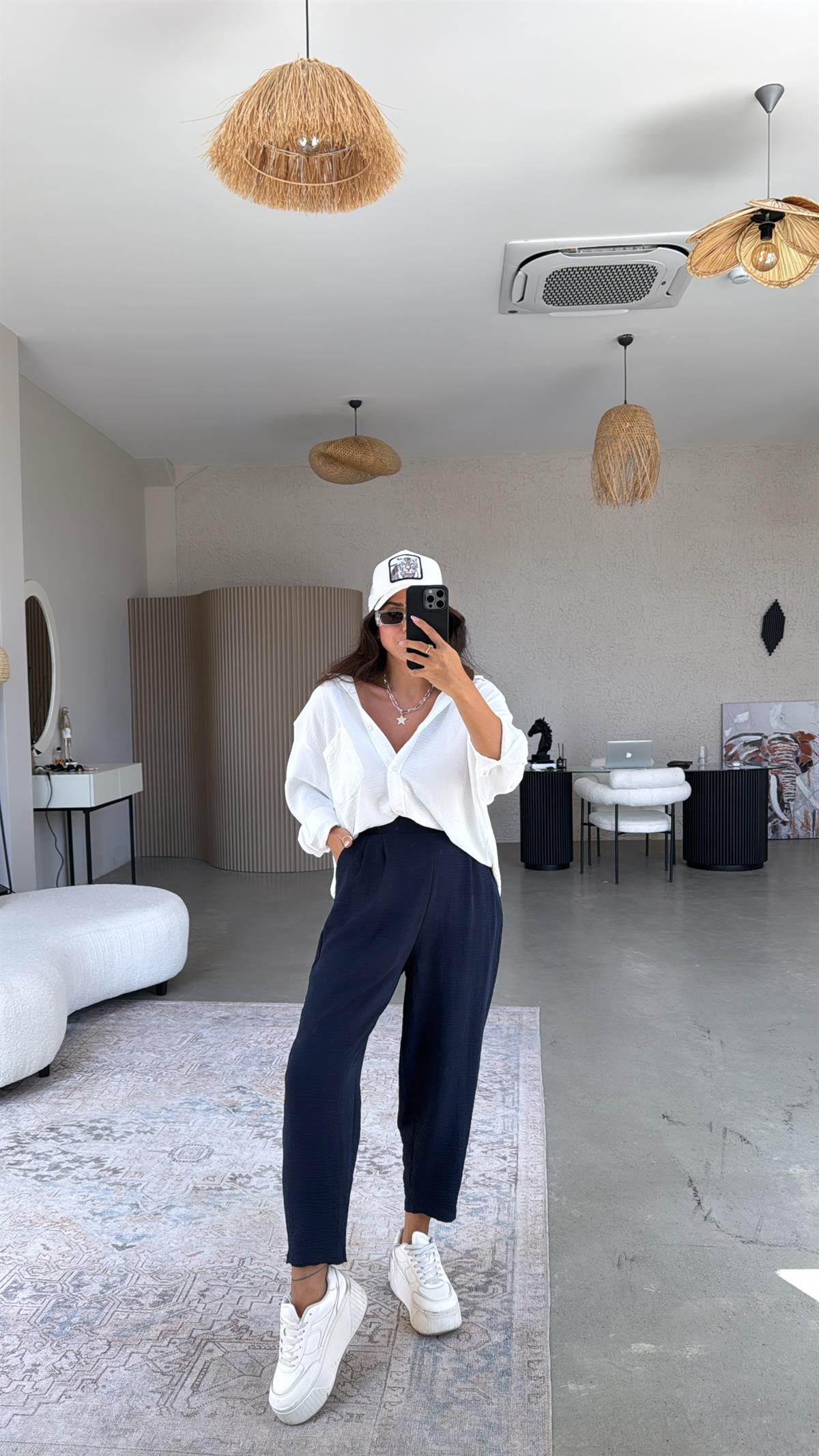 Lacivert Aerobin Harem Pantolon