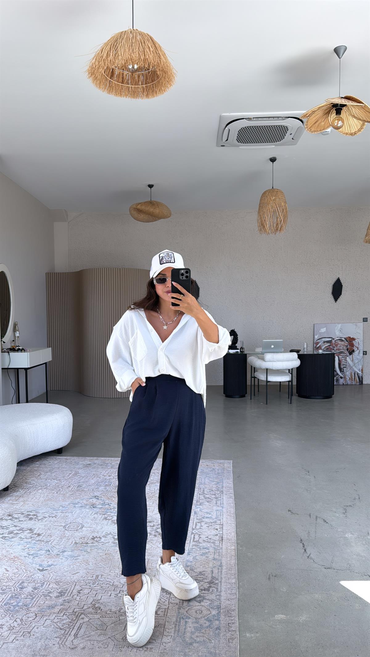 Lacivert Aerobin Harem Pantolon