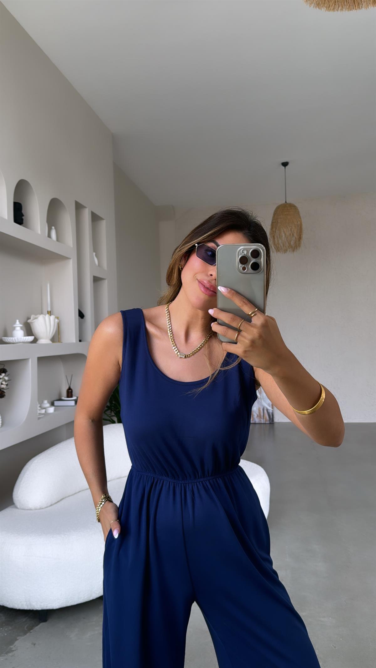 Lacivert Basic Modal Tulum