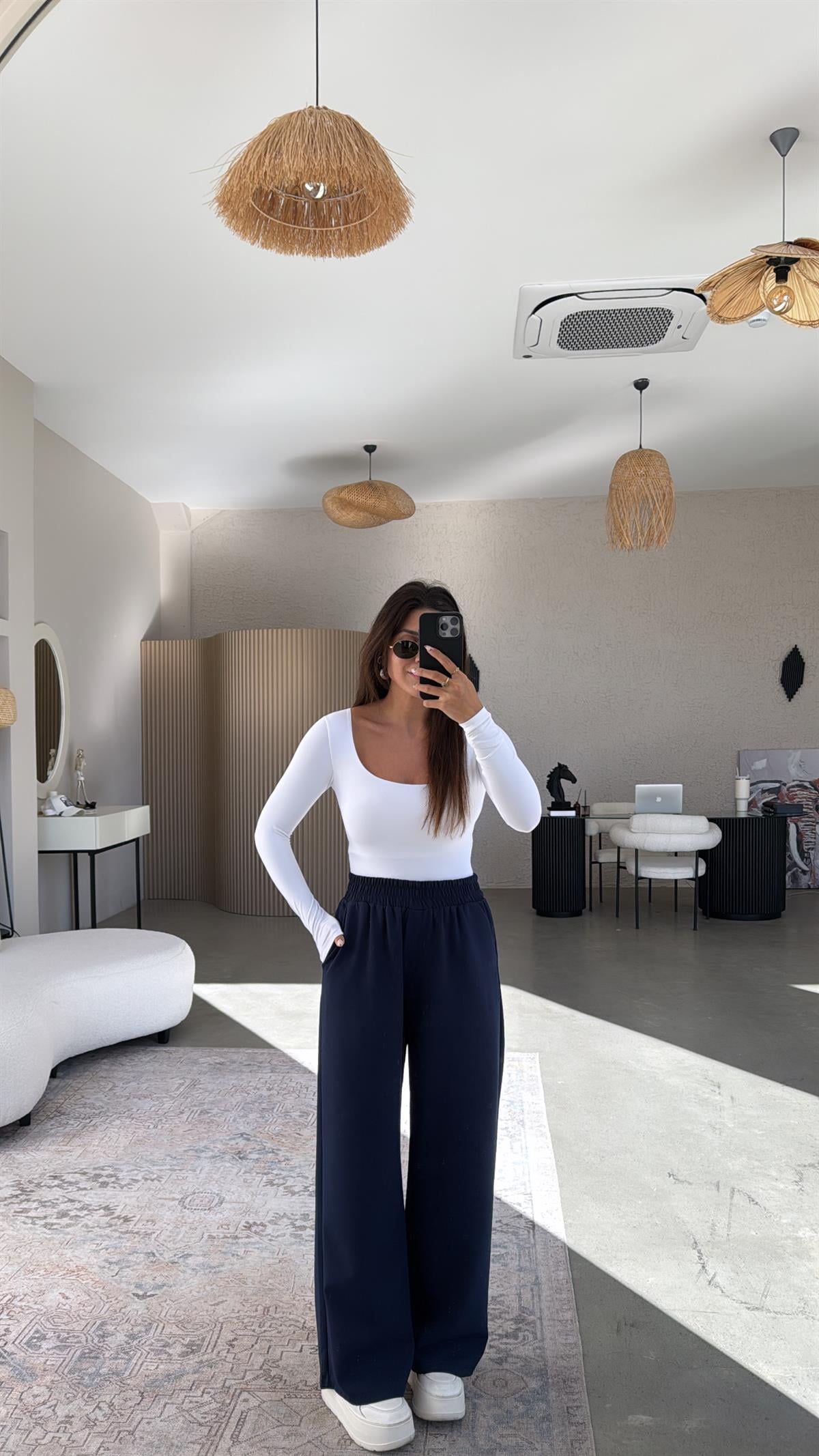 Lacivert Beli Lastikli Mrc Pantolon