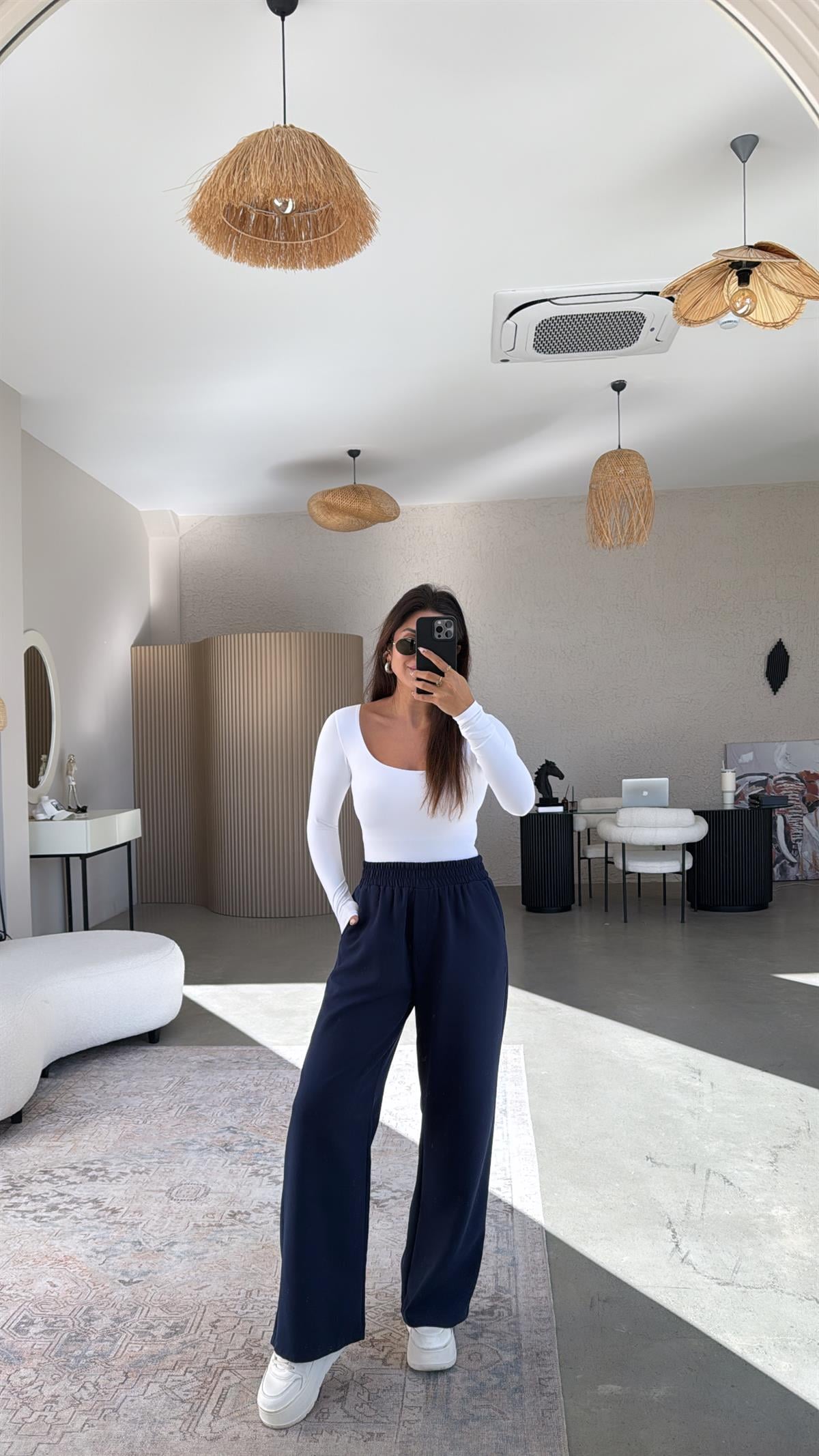 Lacivert Beli Lastikli Mrc Pantolon