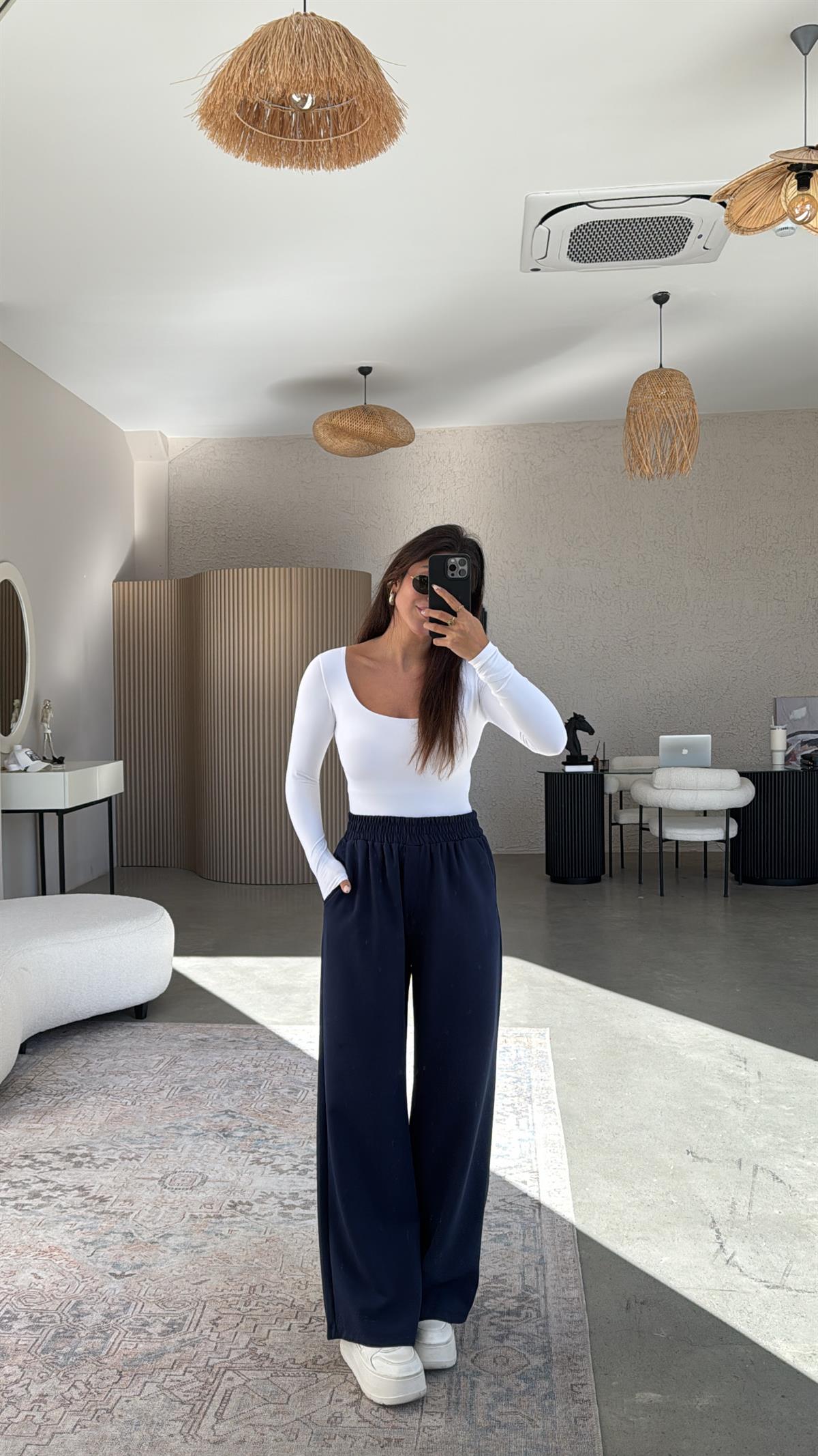 Lacivert Beli Lastikli Mrc Pantolon