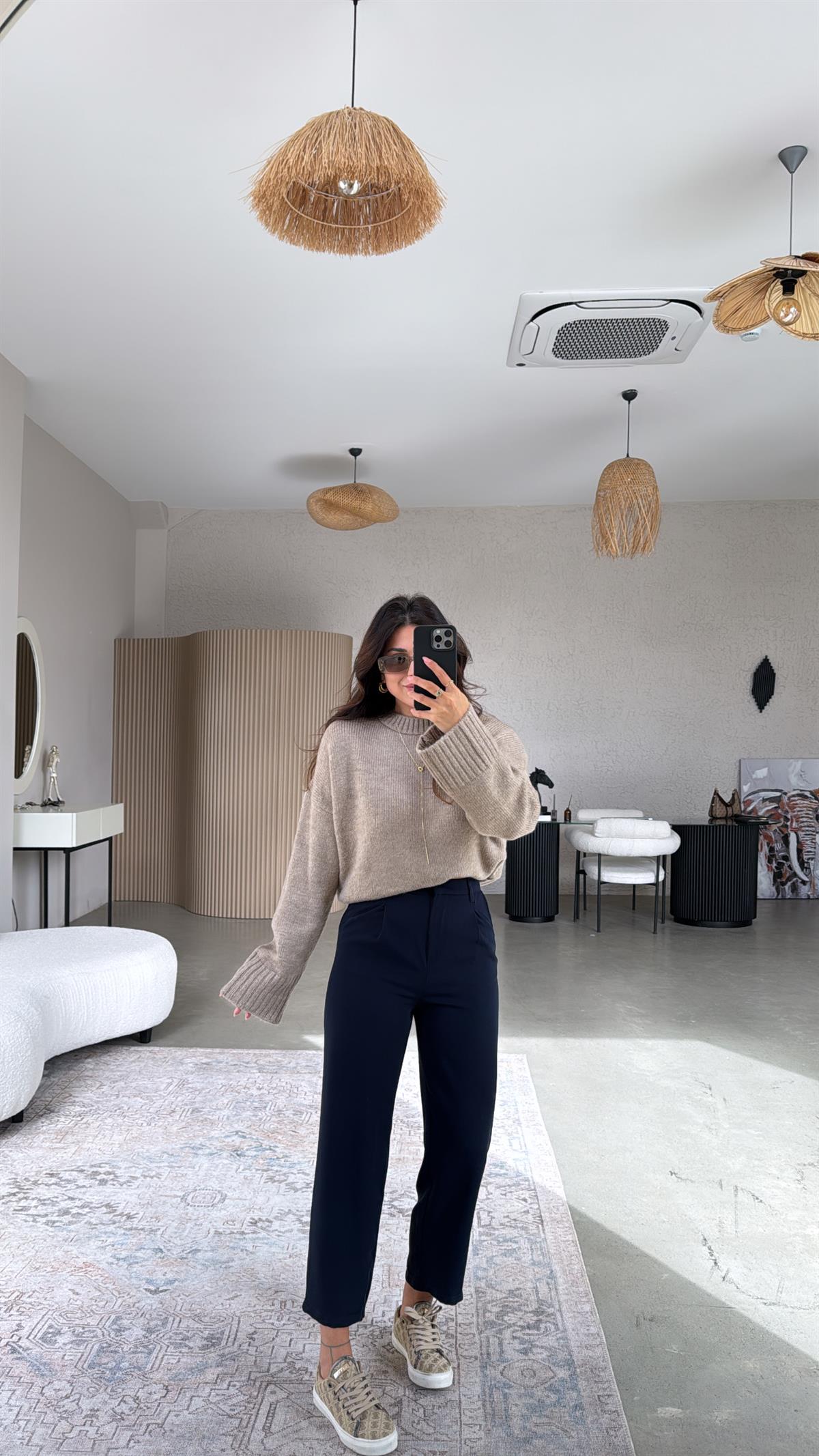 Lacivert Bilek Kumaş Pantolon