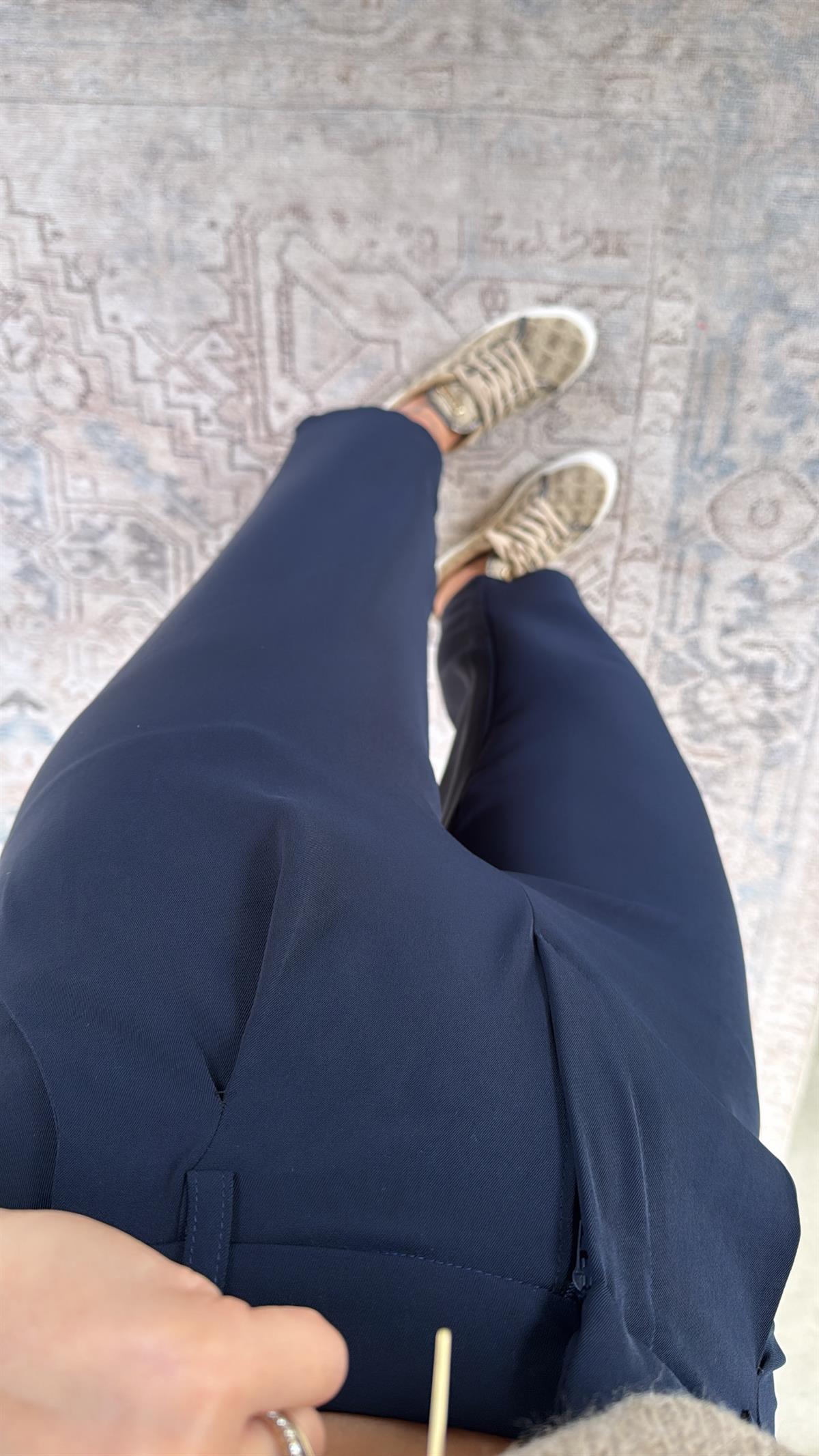 Lacivert Bilek Kumaş Pantolon