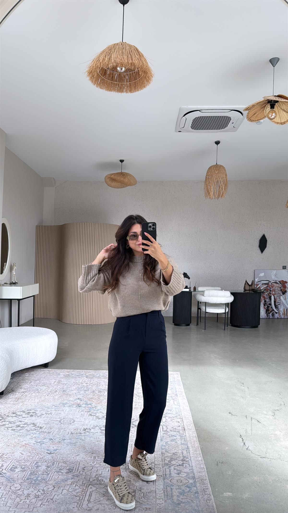 Lacivert Bilek Kumaş Pantolon