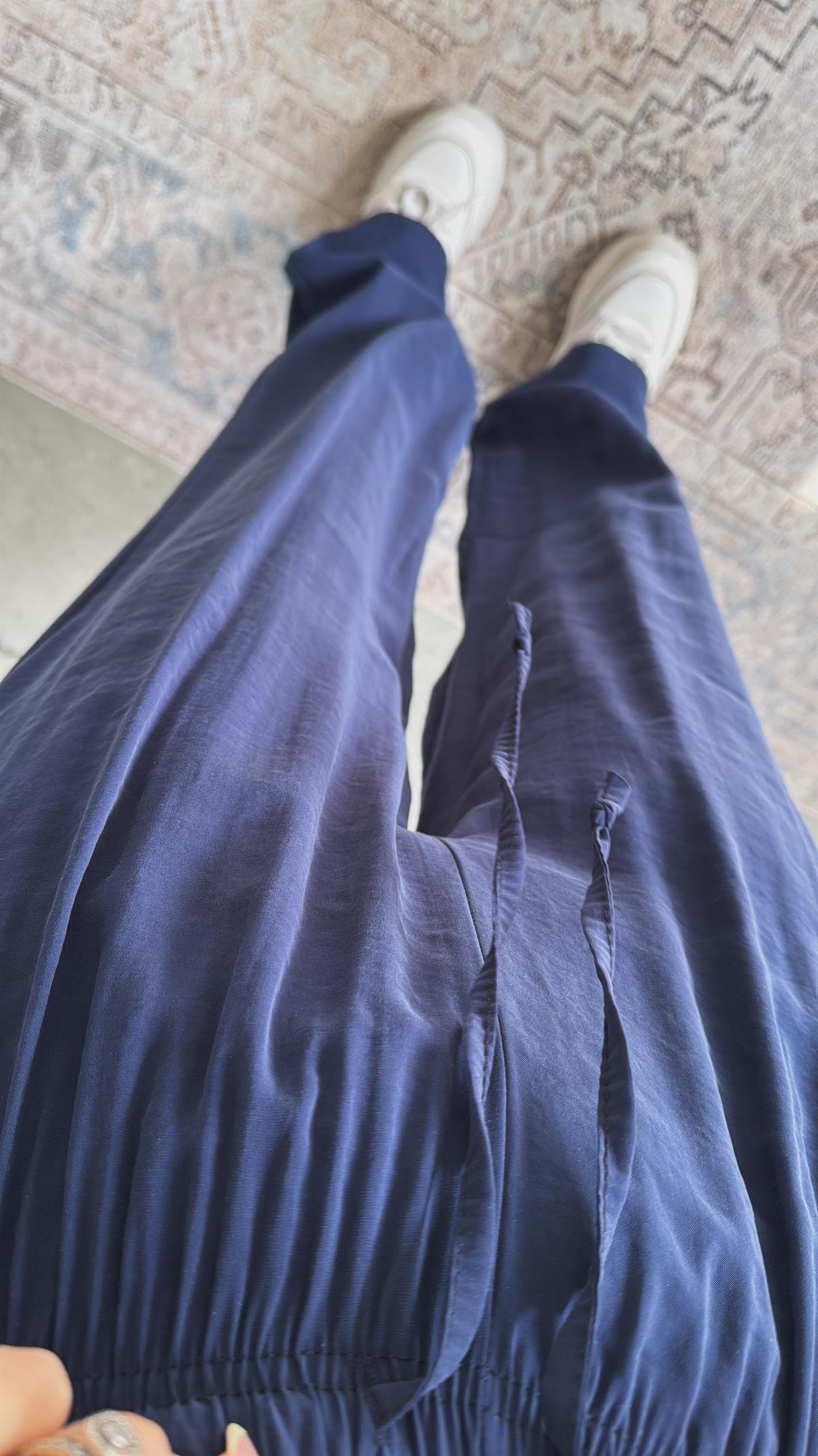 Lacivert Bol Paça Massi Pantolon