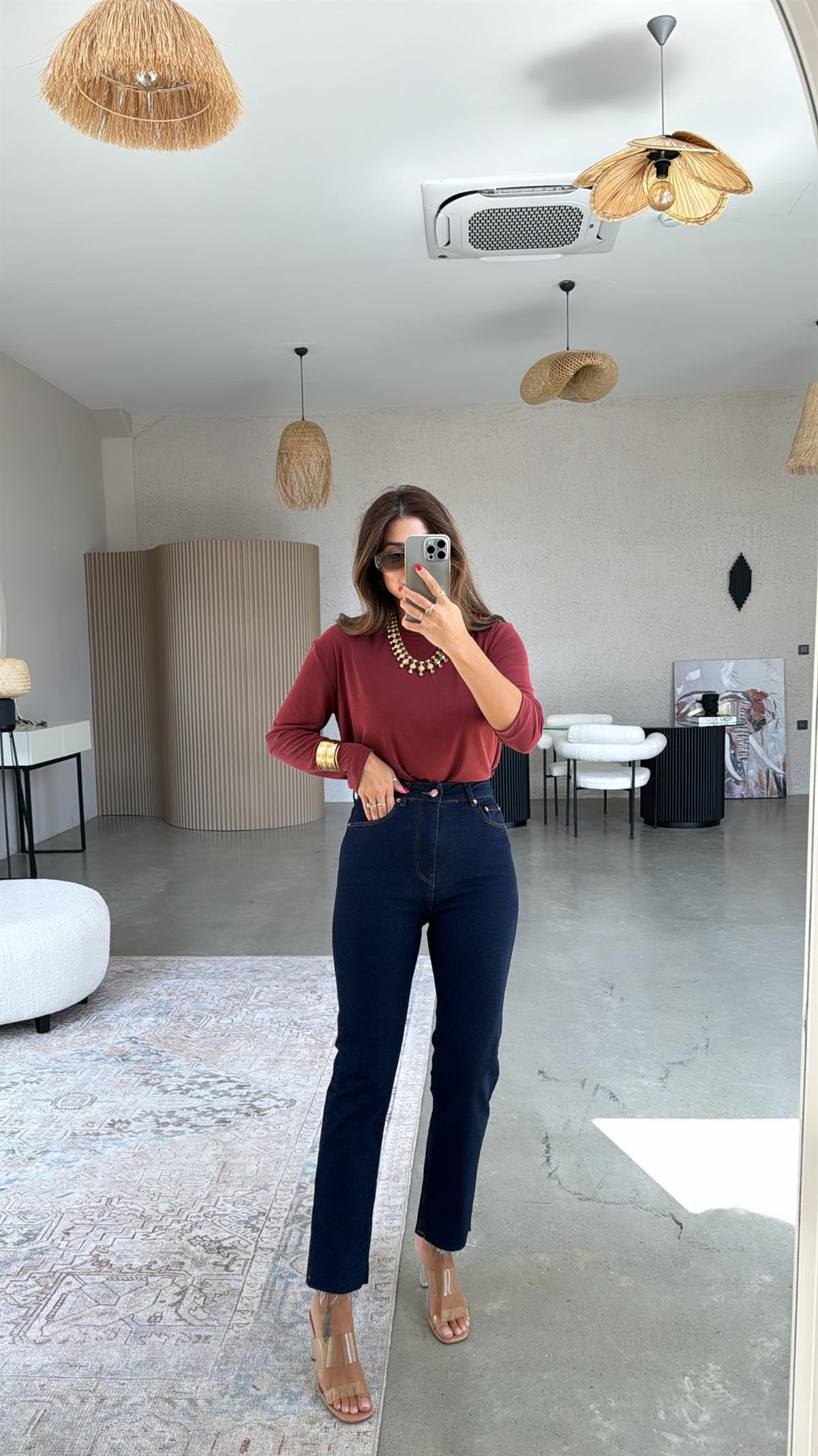 Lacivert Boyfit Paça Kesik ZR Jean