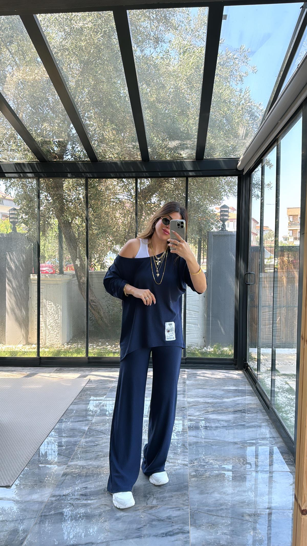 Lacivert Bürümcük Üçlü Takım